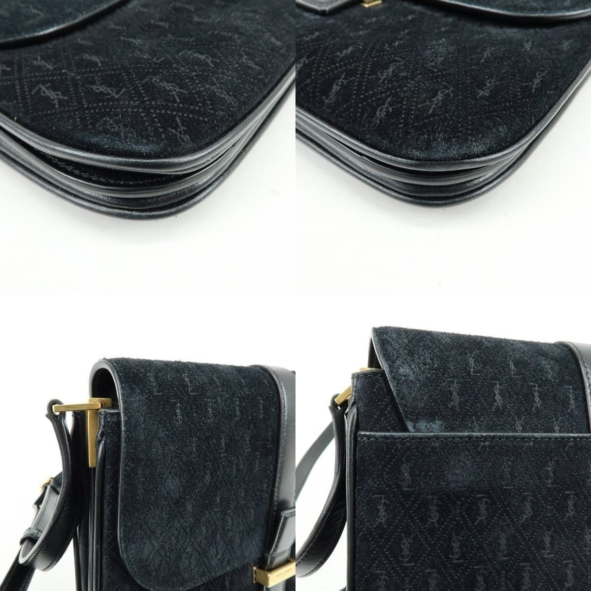 Saint Laurent Paris Saint Laurent Monogram Suede Shoulder Bag Black Size ONE SIZE - 5 Thumbnail