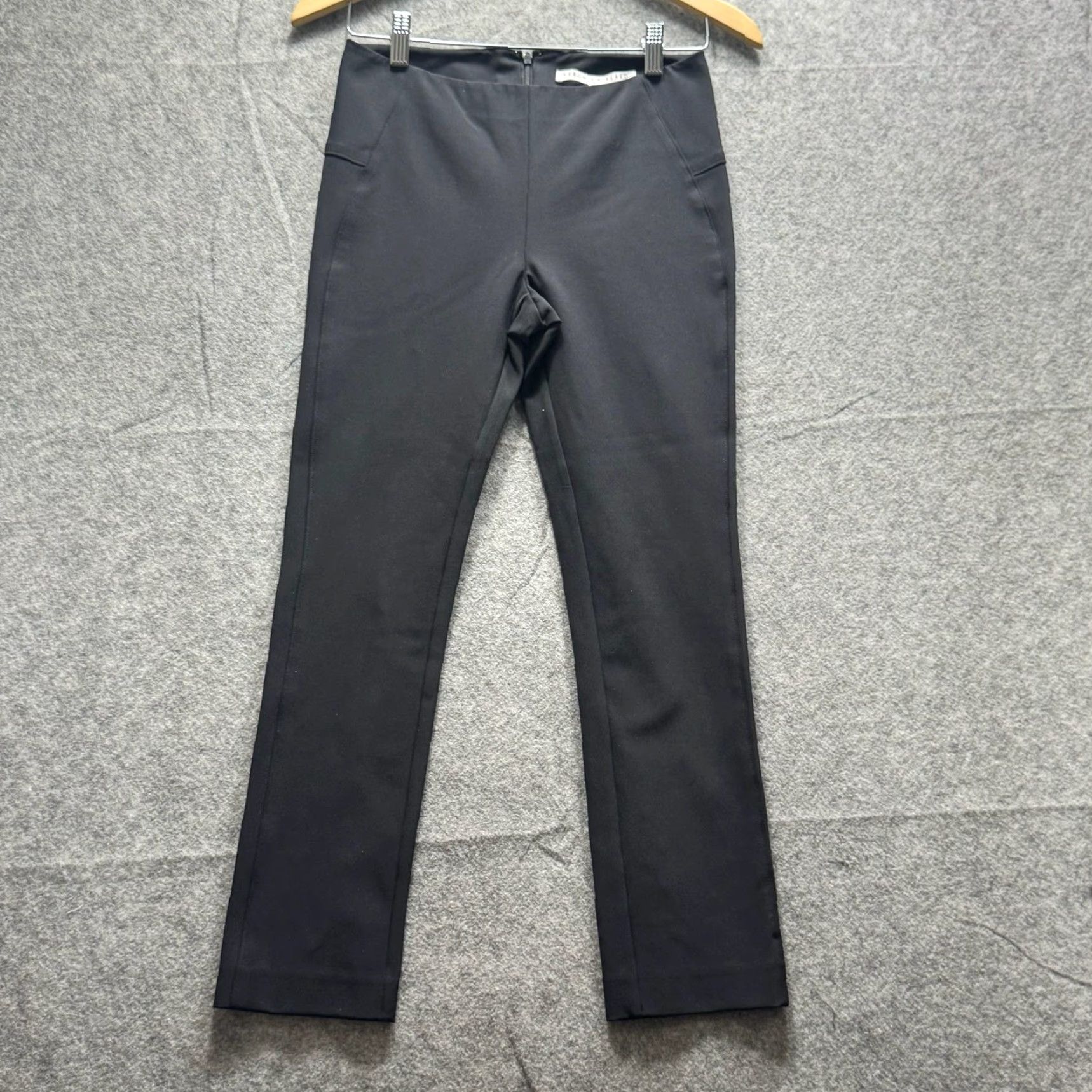 Veronica Beard Veronica Beard Pants Womens 2 Black Ponte Slim Straight Stretch Zip Pockets Made USA Size 26" / US 2 / IT 38 - 2 Thumbnail