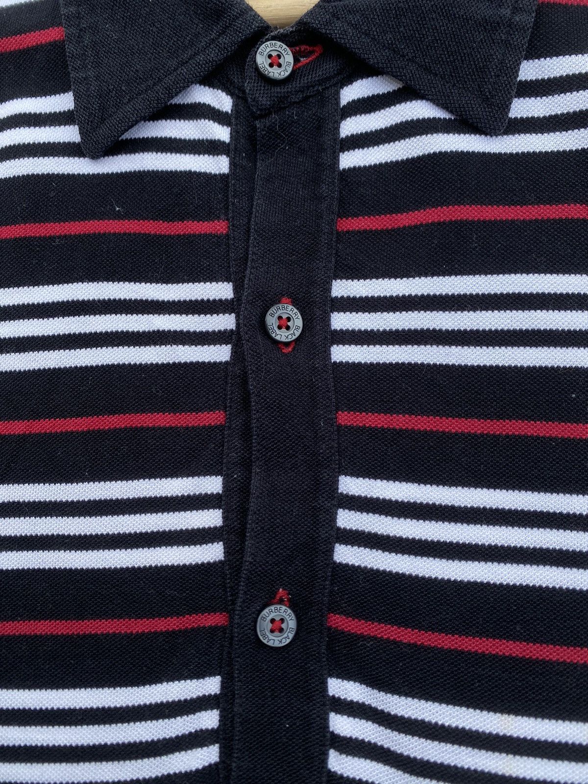 Burberry Rare Vintage Burberry Black Label Stripes Polo Tee Size US M / EU 48-50 / 2 - 12 Thumbnail
