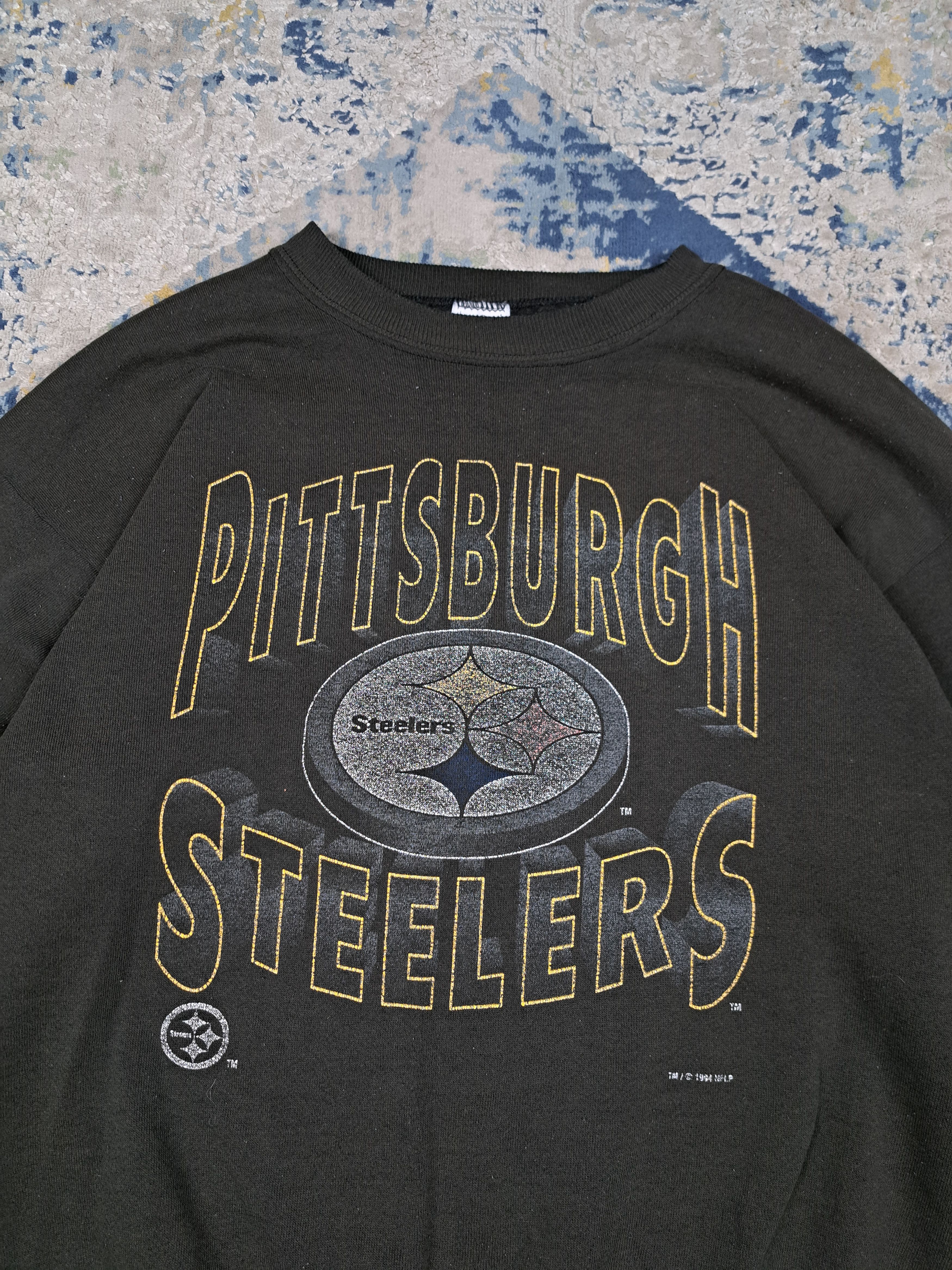 Vintage 1994 Pittsburgh Steelers NFL Sweatshirt Worn To Perfection Size US XL / EU 56 / 4 - 2 Thumbnail