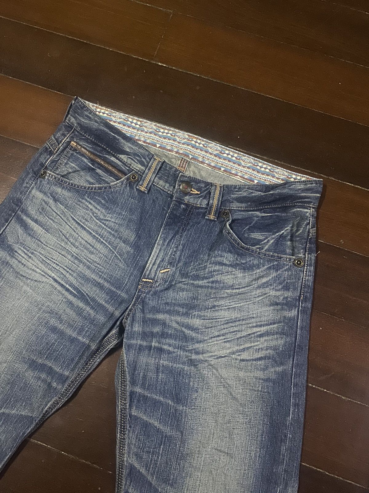 Ed Hardy × Edwin Fire design EDWIN exclusive vintage mud wash clawmark Size US 39 - 14 Thumbnail