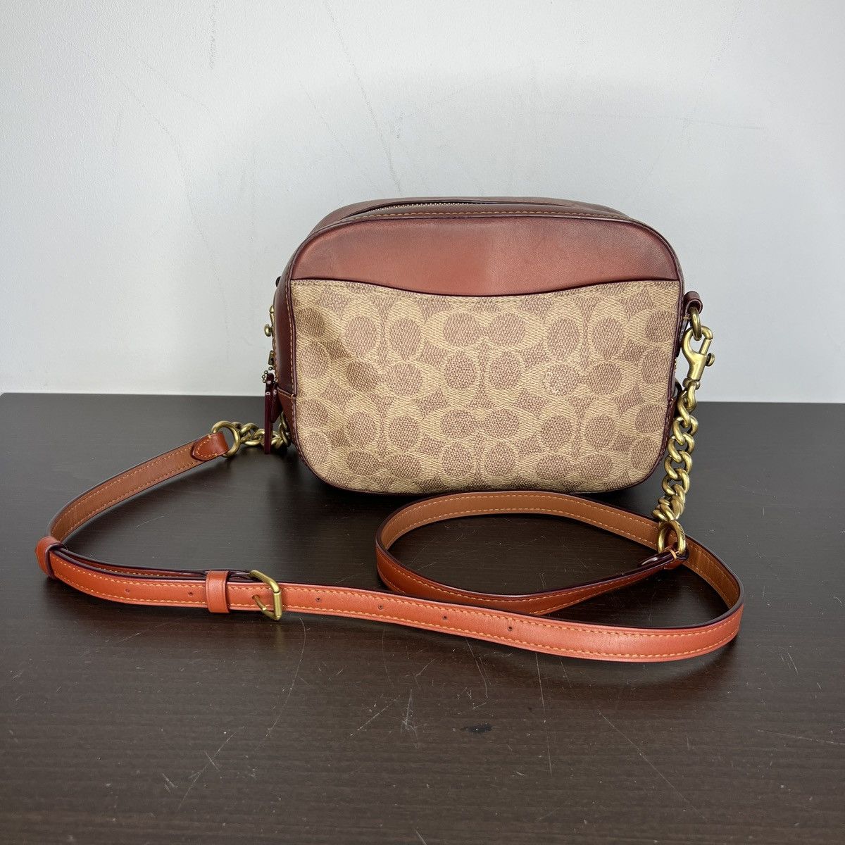 Coach × Designer Coach Mini Crossbody Bag Leather Monogram Brown Beige Size ONE SIZE - 3 Thumbnail