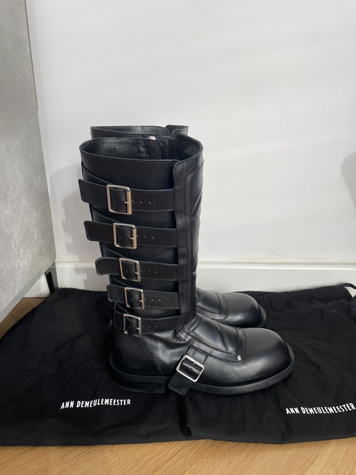 Ann Demeulemeester JACE BIKER BELTED BOOTS ANN DEMEULEMEESTER