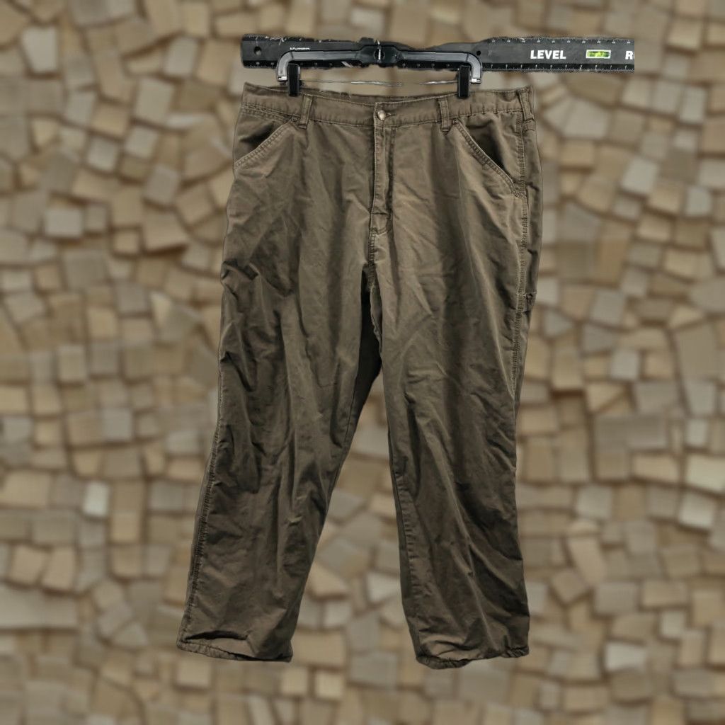 Vintage Canyon Creek Jeans Men Regular 40x30 Brown Beige Lined Fleece 5-Pocket Zip Belt Loops Canvas Cotton Blend Style Straight Vintage No Size US 40 / EU 56 - 1 Thumbnail