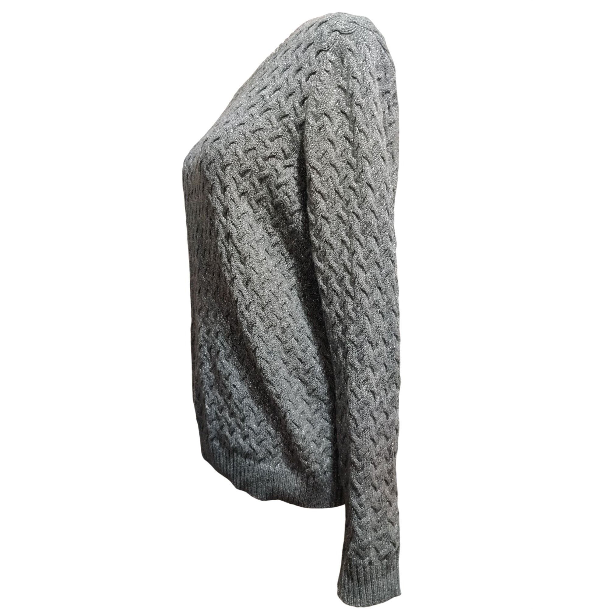 Croft & Barrow Croft & Barrow XL Womens Gray Sweater Metallic Knit Textured Size XL / US 12-14 / IT 48-50 - 10 Thumbnail