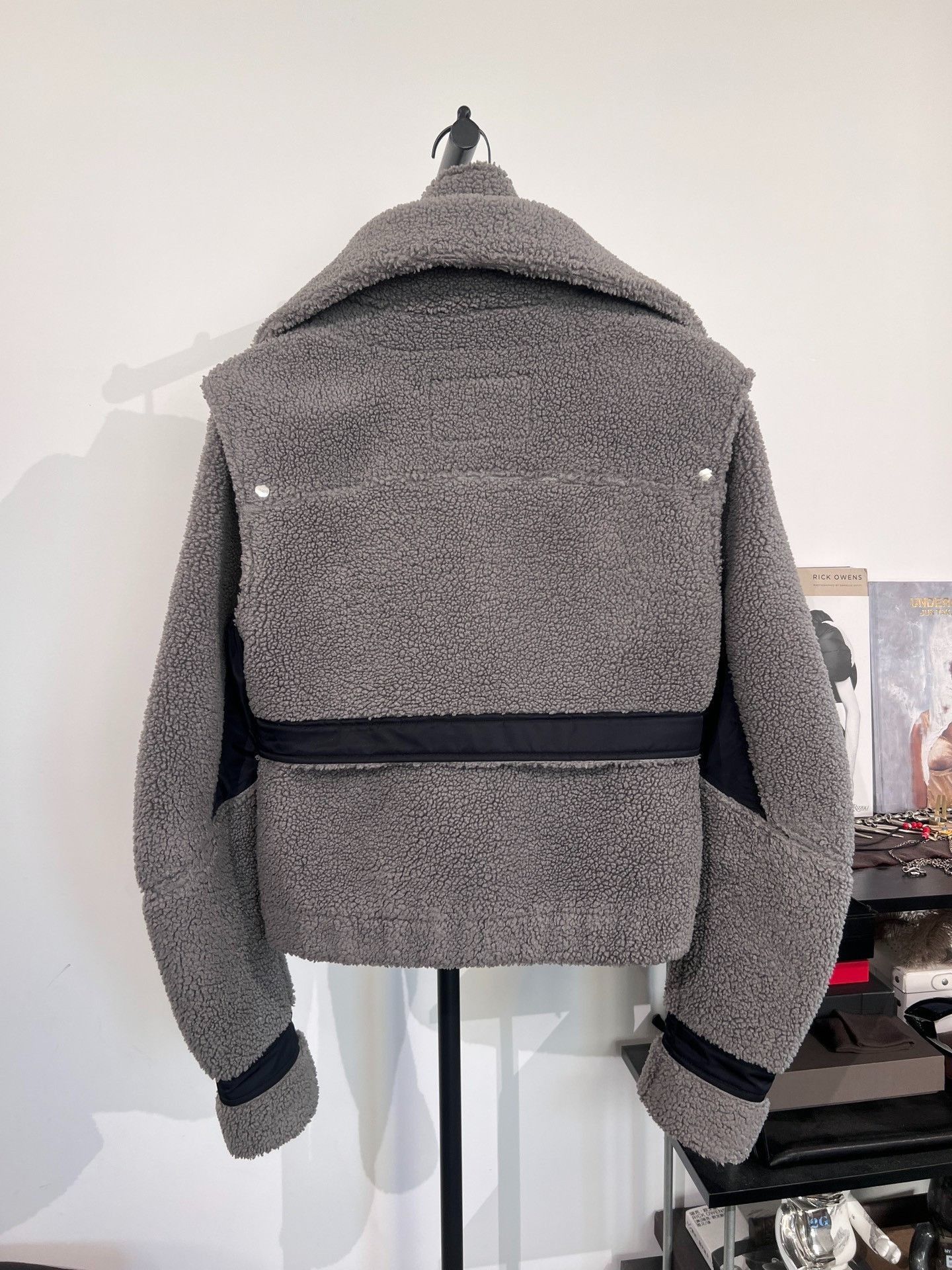 Heliot Emil Techwear Fleece Cropped Jacket in Gray, Men's — image 2 of 6