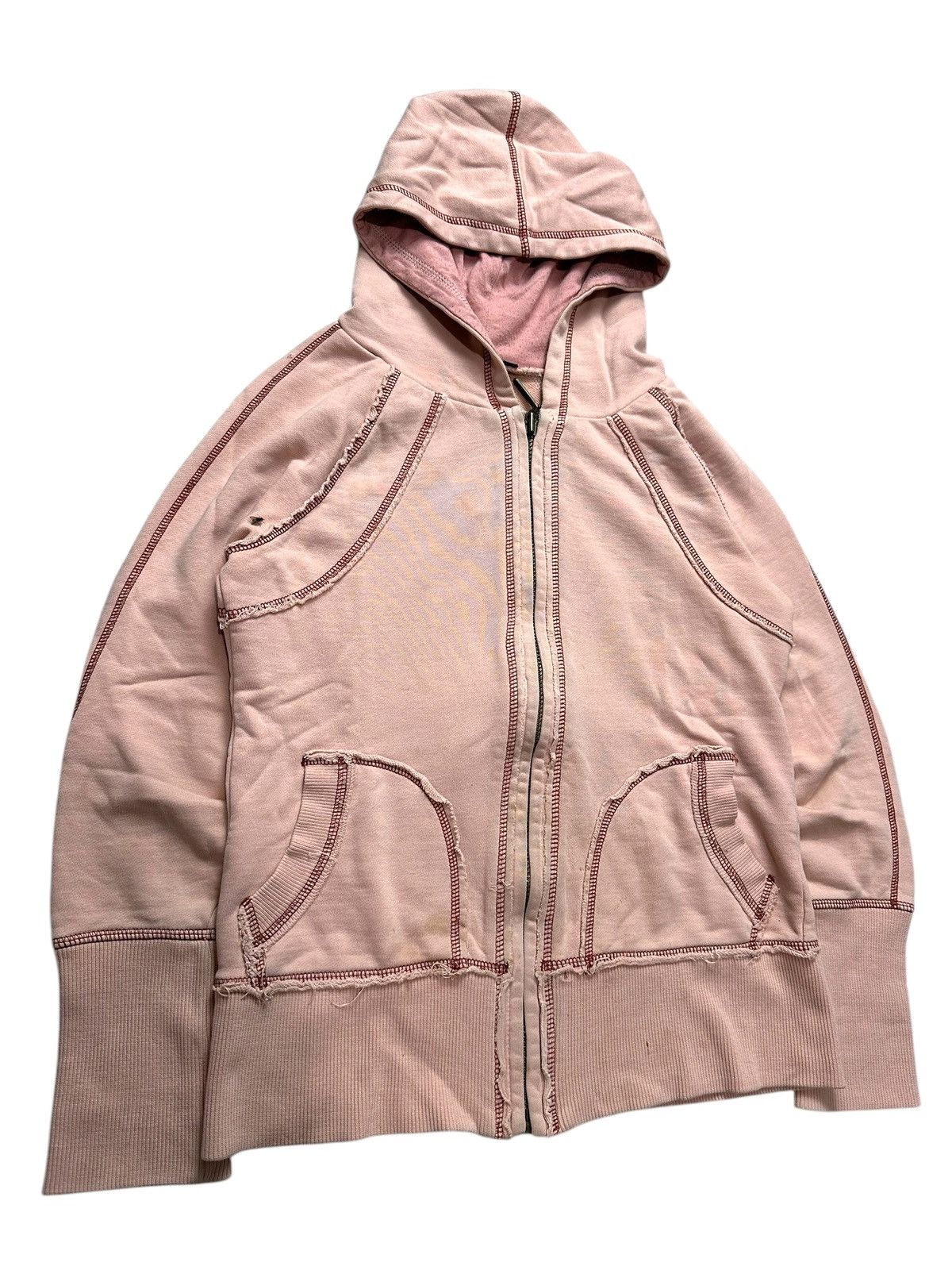 20471120 DISTRESSED BLUE MOON BLUE OUTER SEAM Zip HOODIE LGB STYLE Size S / US 4 / IT 40 - 4 Thumbnail