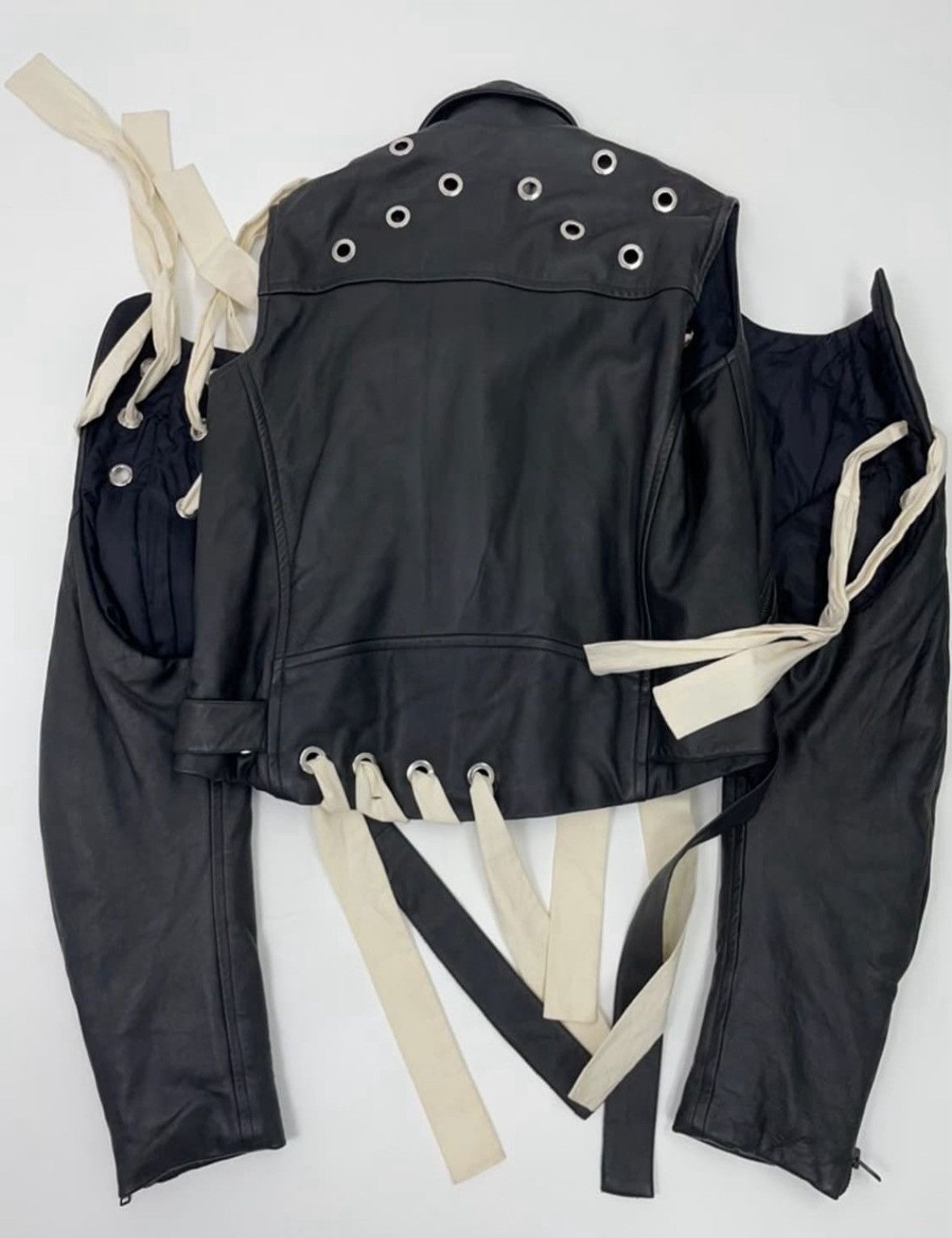 Craig Green CRAIG GREEN 2016 AW COLLECTION EYELETS LEATHER BIKER JACKET Size US L / EU 52-54 / 3 - 6 Thumbnail