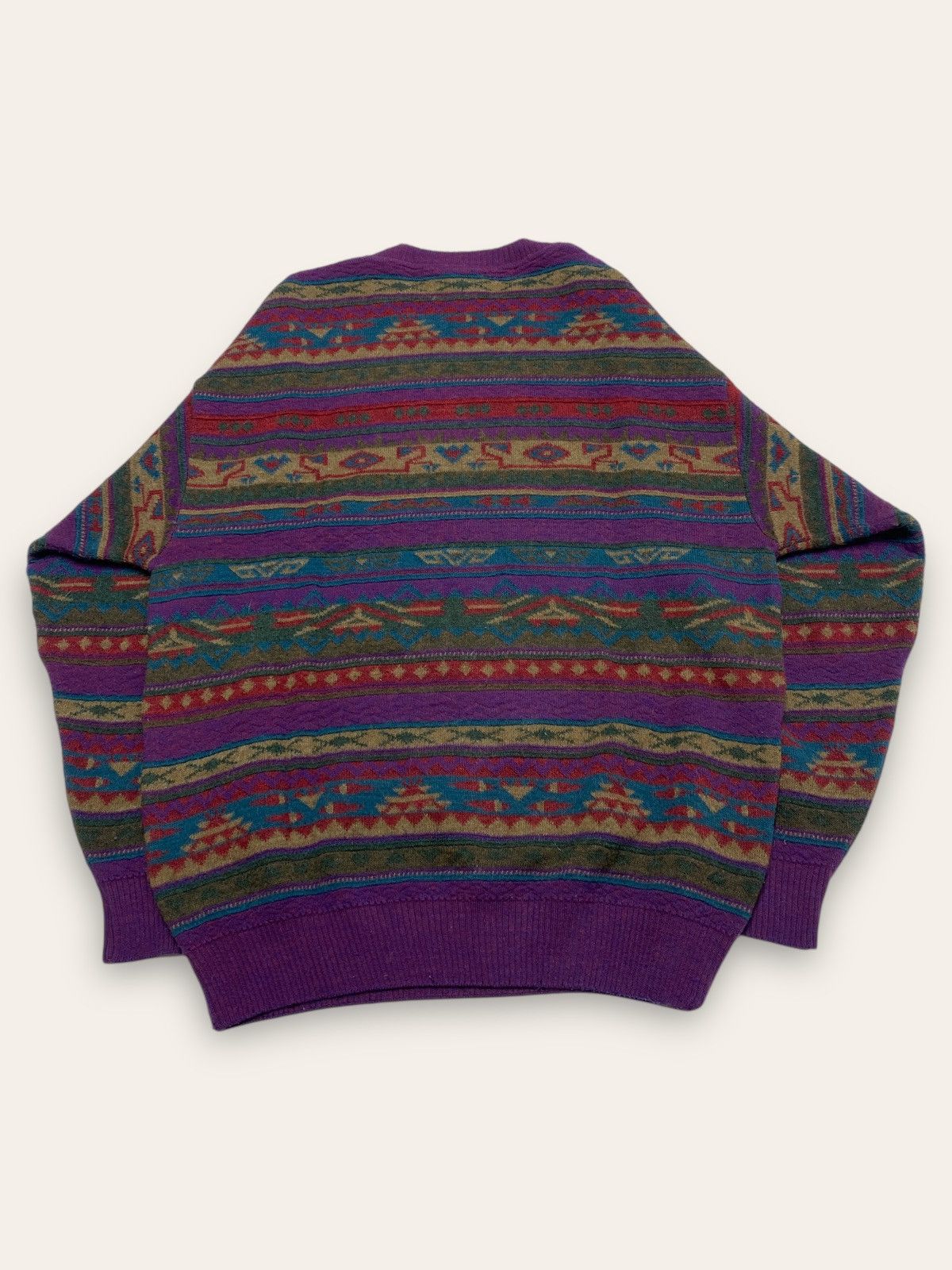 Vintage 90s Vintage MODA MASSIMO Multi Colour Wool Sweater Grunge Size US L / EU 52-54 / 3 - 7 Thumbnail