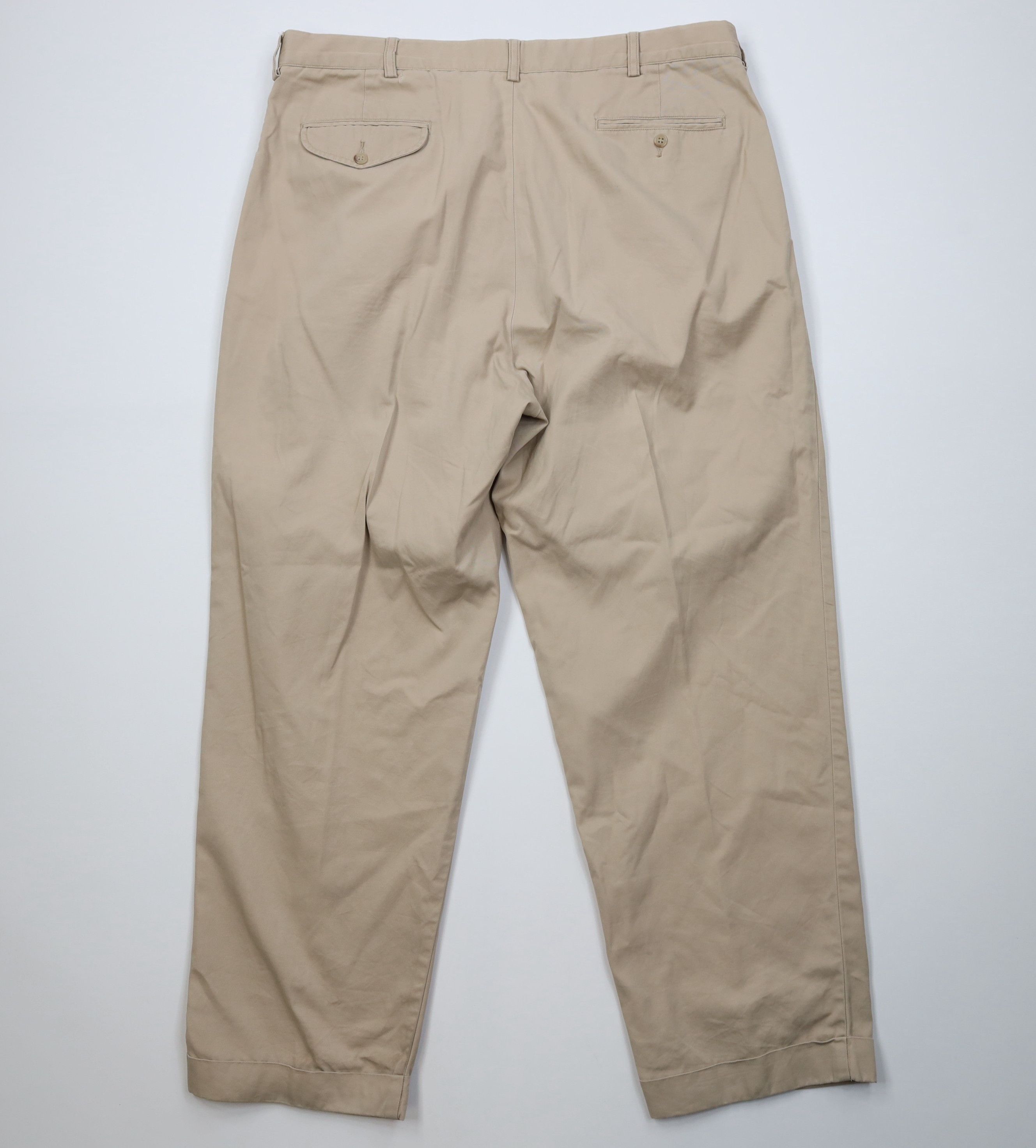 Polo Ralph Lauren Vintage 90s Ralph Lauren Wide Leg Chino Pants Beige Cotton Size US 38 / EU 54 - 10 Thumbnail