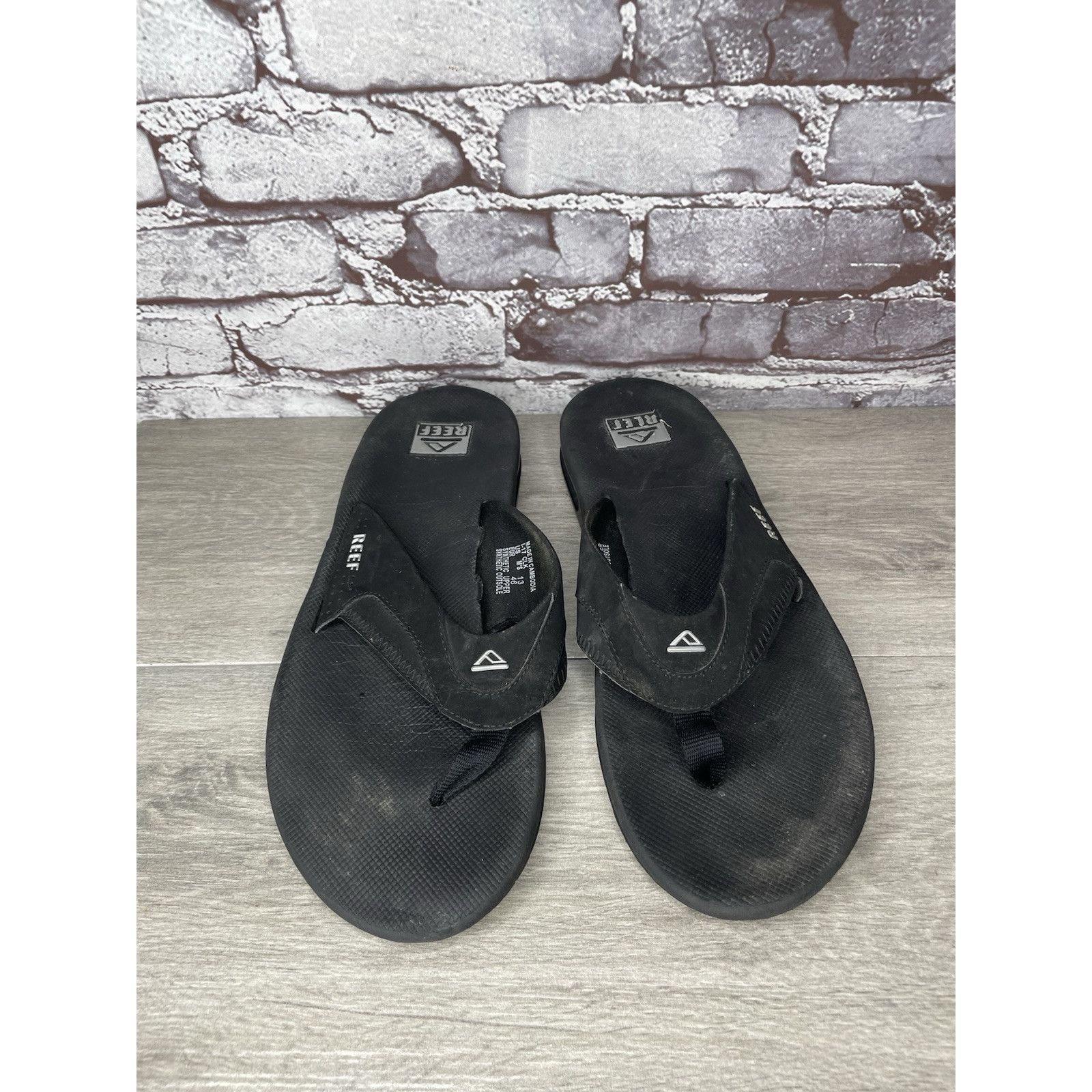 REEF Reef Black Synthetic Bottle Opener Foam Flip Flop Sandals Me Size US 13 / EU 46 - 12 Thumbnail