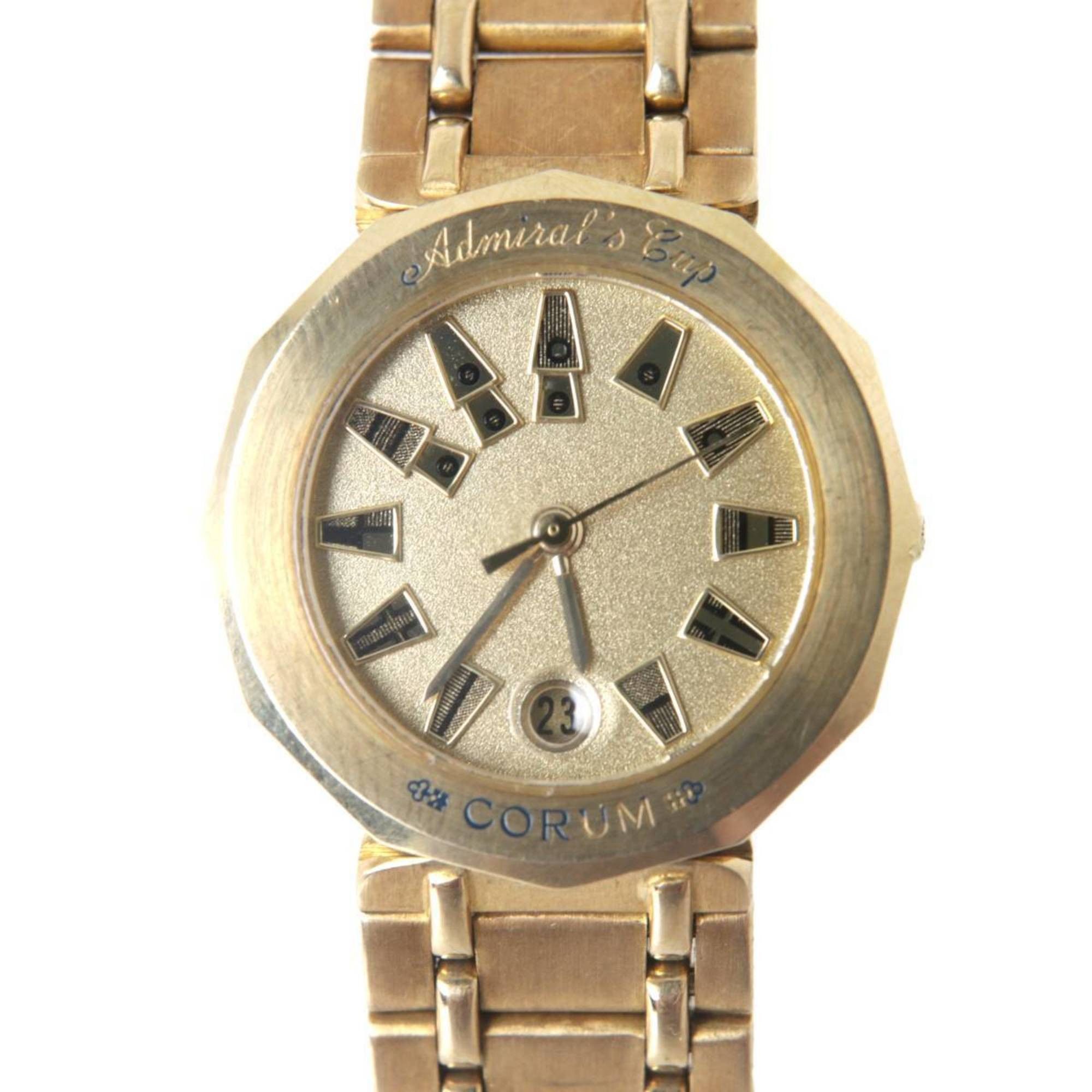 image of Corum Admirals Cup Ladies Quartz Watch Solid Gold K18Yg 39.910.56V85 Arm Circumference Approx. 15Cm