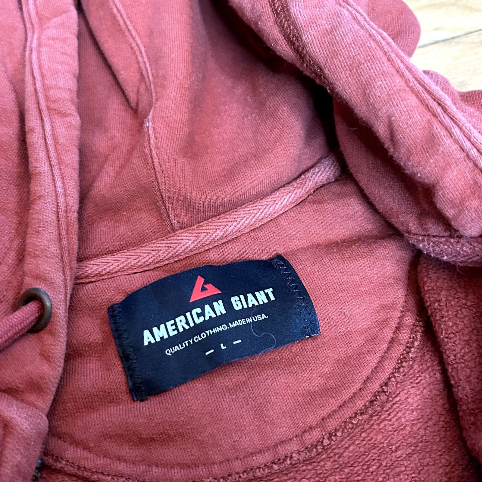 American Giant American Giant Red/Orange Hoodie Stained L Size US L / EU 52-54 / 3 - 6 Thumbnail