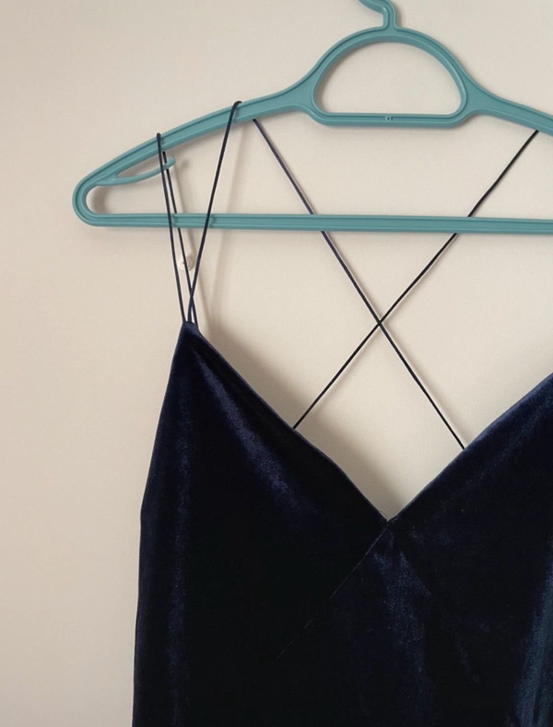 Zara Blue Velvet Slip Dress Size M / US 6-8 / IT 42-44 - 3 Thumbnail