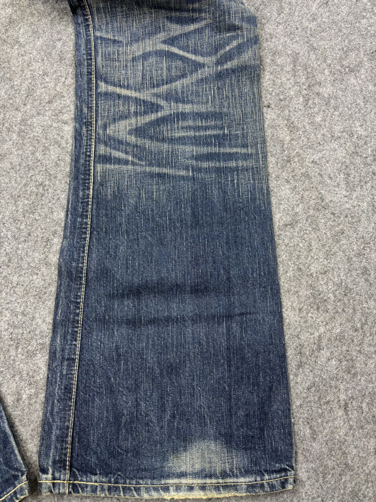 Edwin 💥Insane Flare💥Edwin Raw Fades Blue Trip Denim F842 Size US 34 / EU 50 - 10 Thumbnail