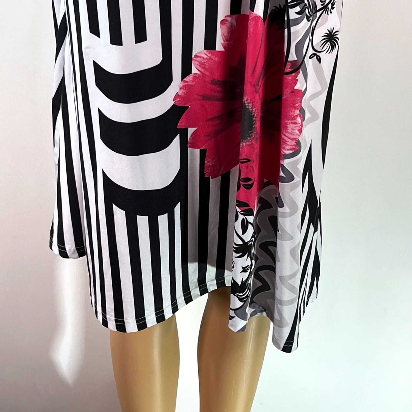 Mango Tango Mango Black Striped Sleeveless Round Neck Knit Shift Dress XXL Womens Knee Length Pockets Cardiganless Casual Shirtwear Style Classic Size XXL / US 16-18 / IT 52-54 - 7 Thumbnail