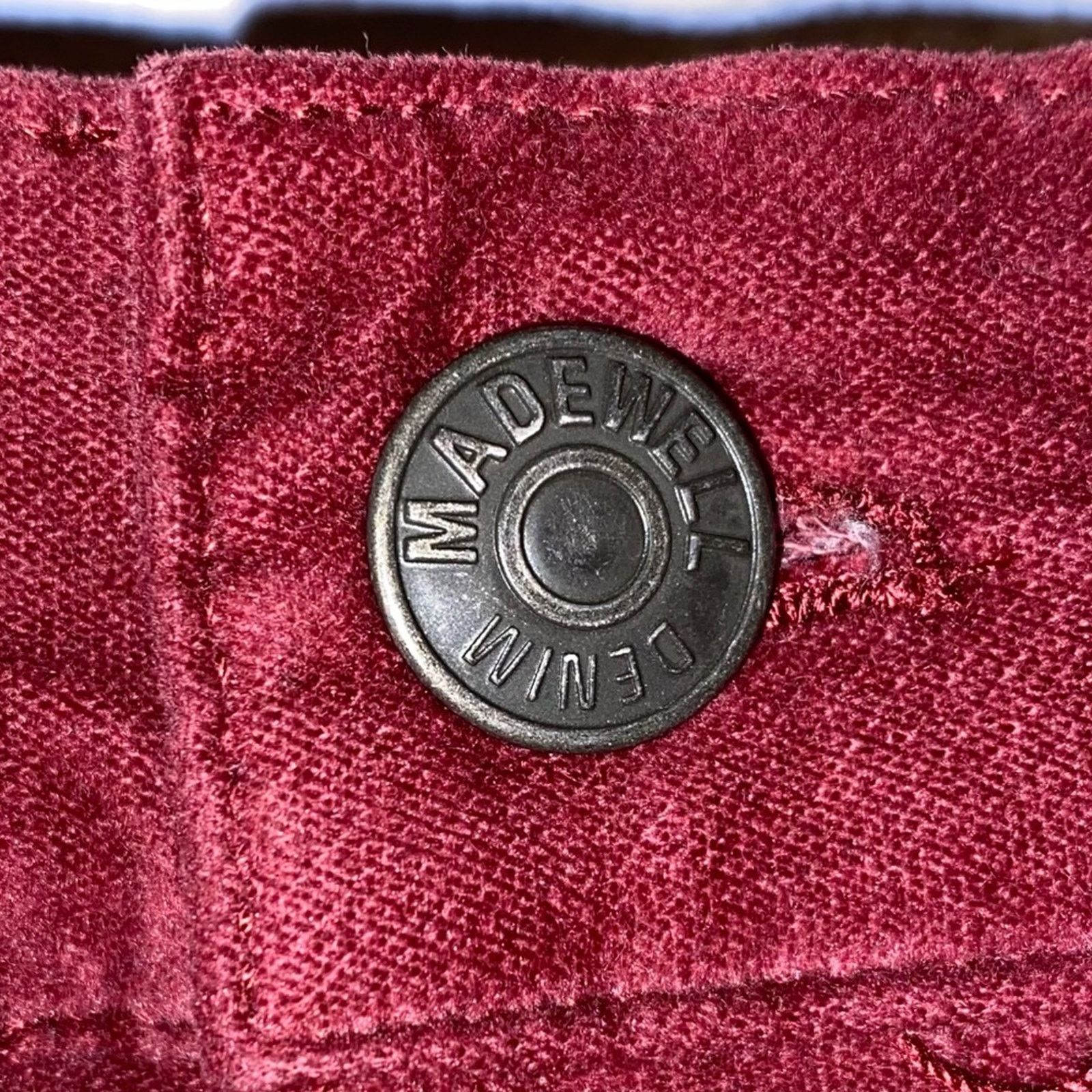 Madewell Madewell 10” High Rise Jeans Smoky Red Stretch Velvet 35 Size 35" - 3 Thumbnail