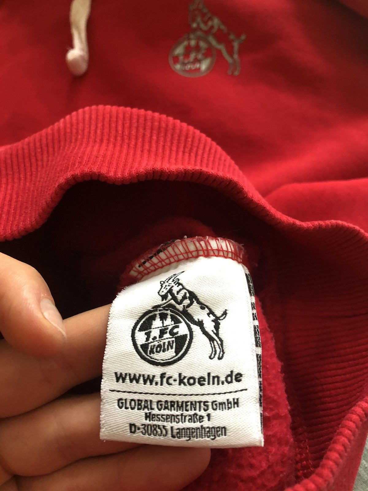 Vintage 1. FC KÖLN VINTAGE BUNDESLIGA SOCCER FOOTBALL HOODIE Size US L / EU 52-54 / 3 - 6 Thumbnail