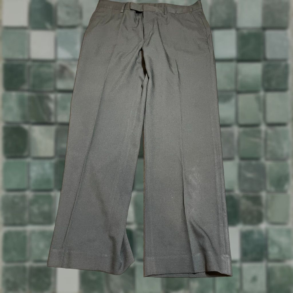 Perry Ellis Perry Ellis Portfolio Pants Mens Size 34 x 30 Dress Pants Green Polyester 30 in Inseam Regular Club Formal Men Size US 34 / EU 50 - 1 Thumbnail
