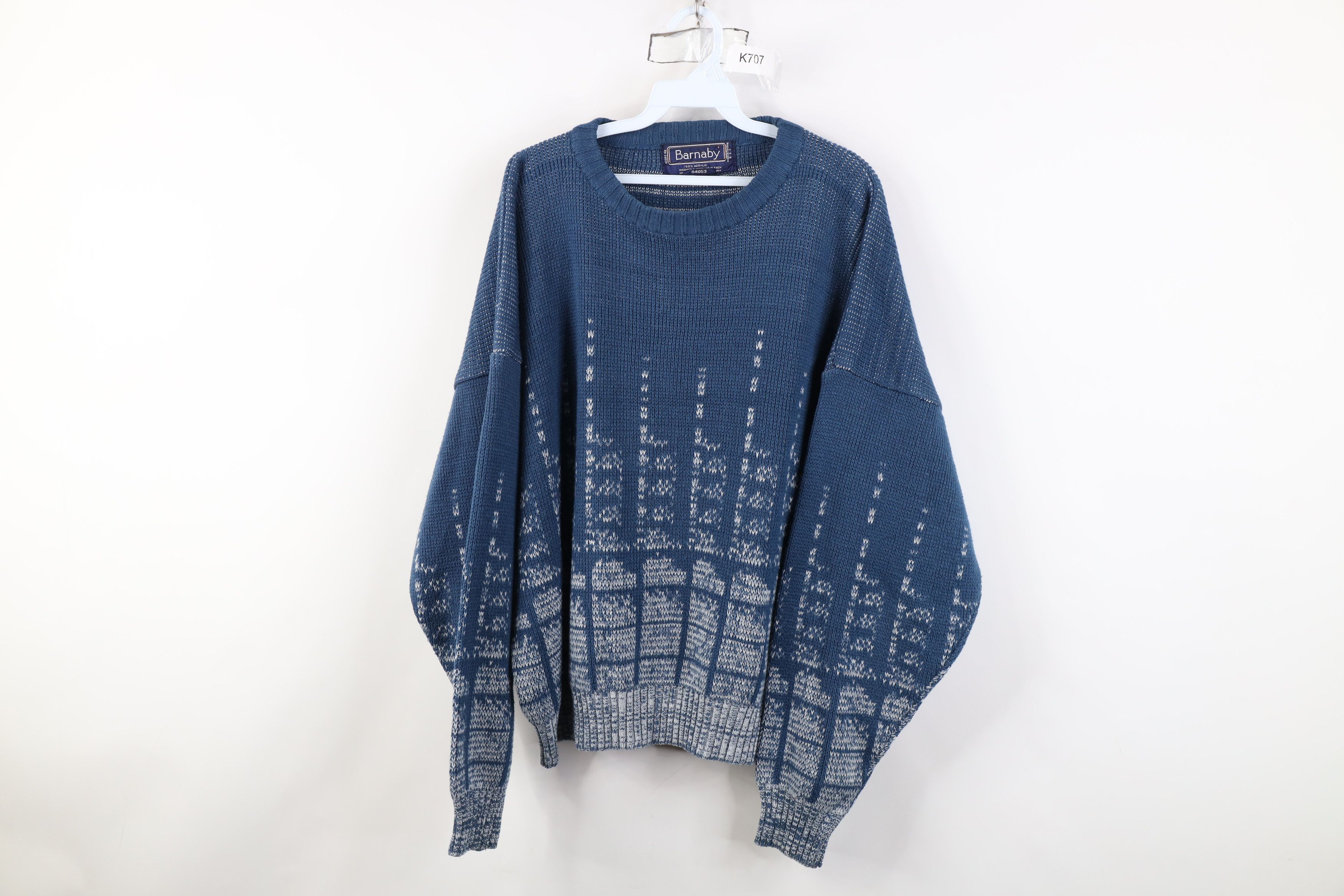 Vintage Vintage 90s Streetwear Ribbed Knit Boxy Fit Crewneck Sweater Size US XXL / EU 58 / 5 - 1 Thumbnail