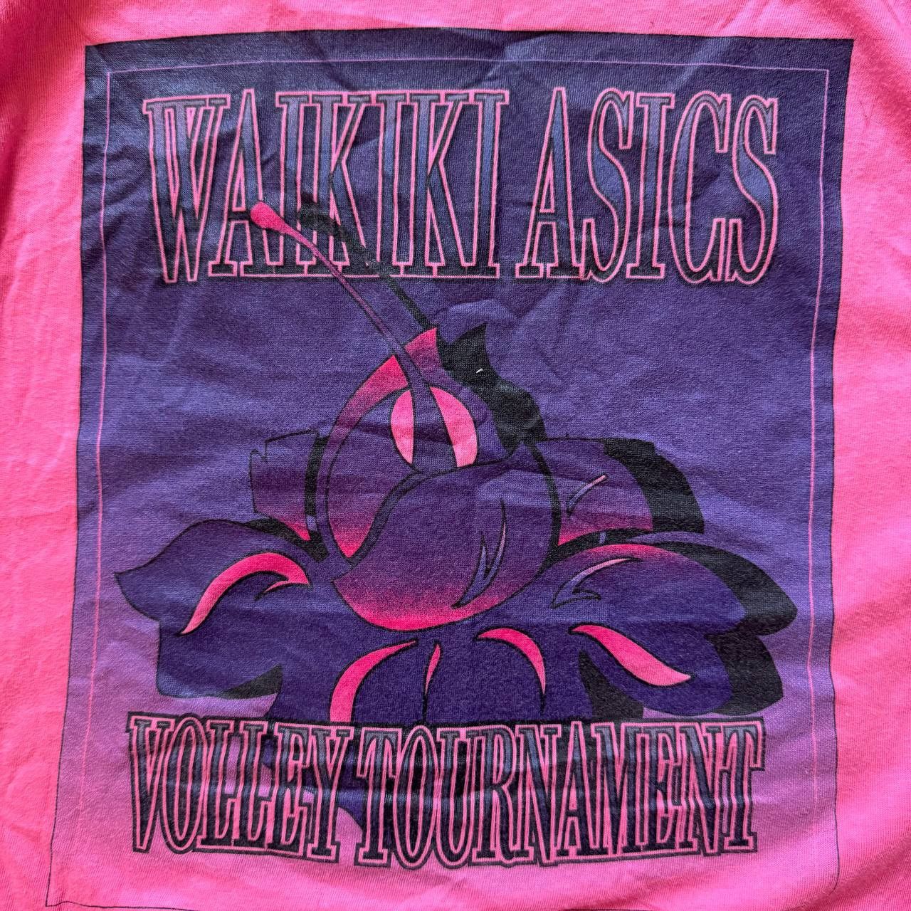 Asics Japanese Sportswear Asics Walkiki Pink Vintage Tee Size US XXL / EU 58 / 5 - 5 Thumbnail