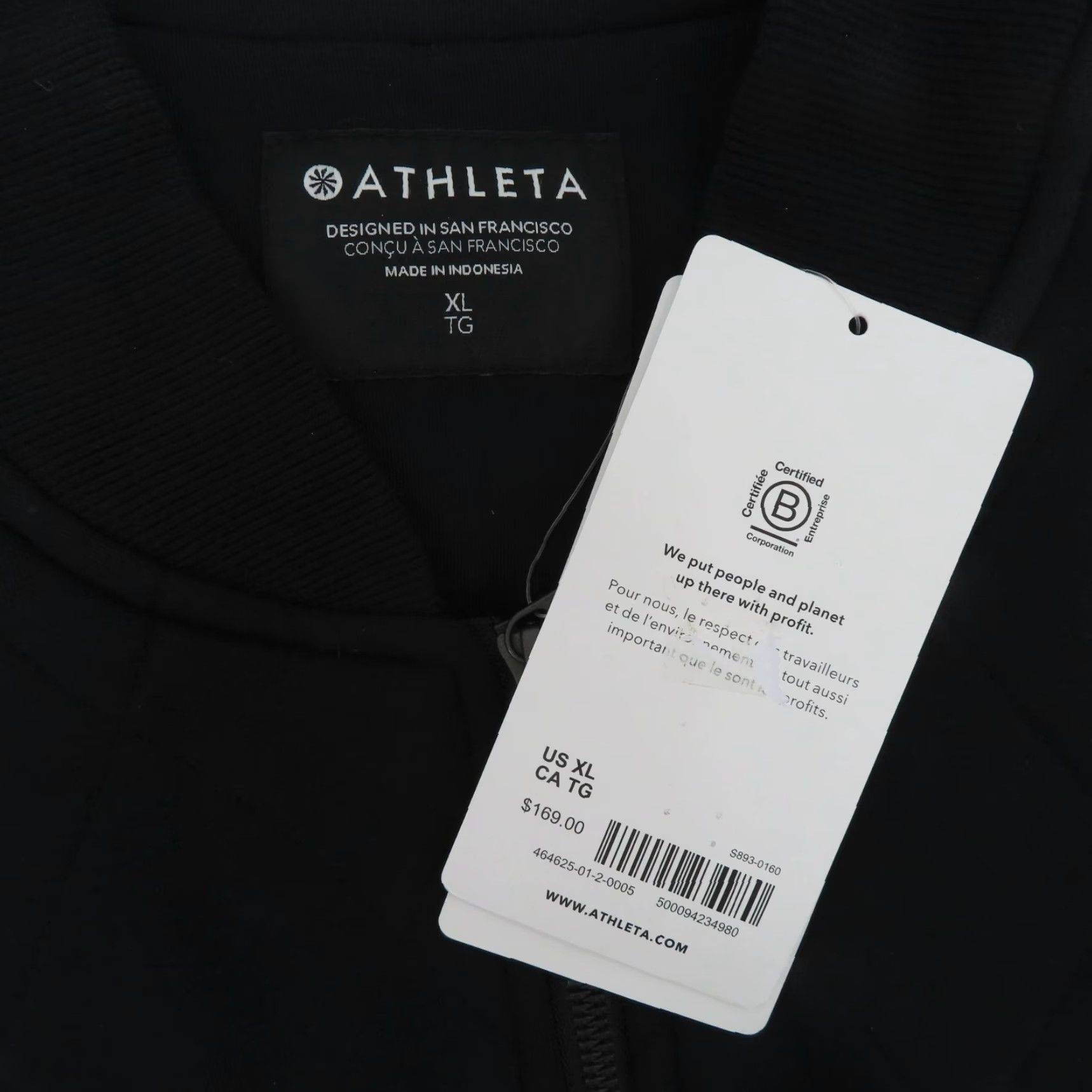 Athleta **Women XL Bomber Jacket Black Diamond Quilted Zip Athleta NEW** User: Women XL Diamond Quilted Zip Black Bomber Jacket Athleta NEW Size XL / US 12-14 / IT 48-50 - 6 Thumbnail