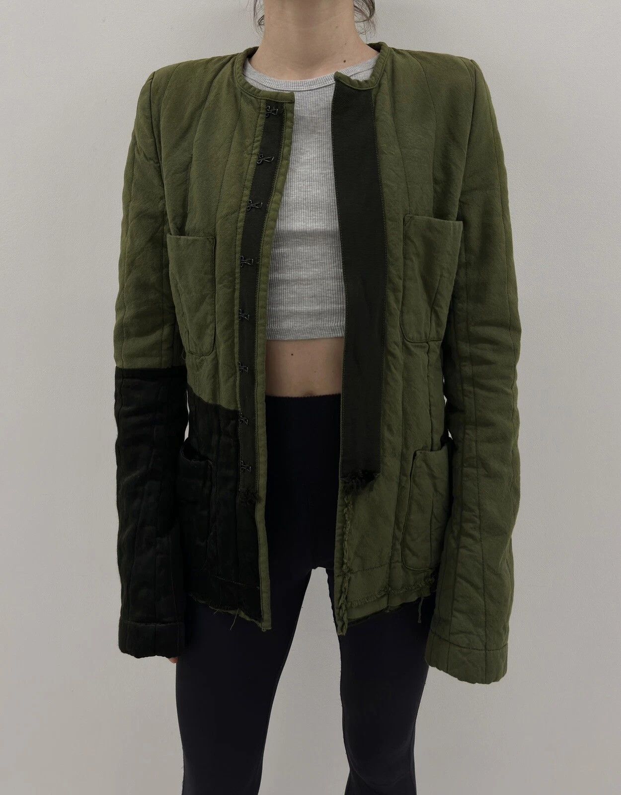 Haider Ackermann Haider Ackermann Black Quilted Contrast Jacket Womens Size XS / US 0-2 / IT 36-38 - 2 Thumbnail