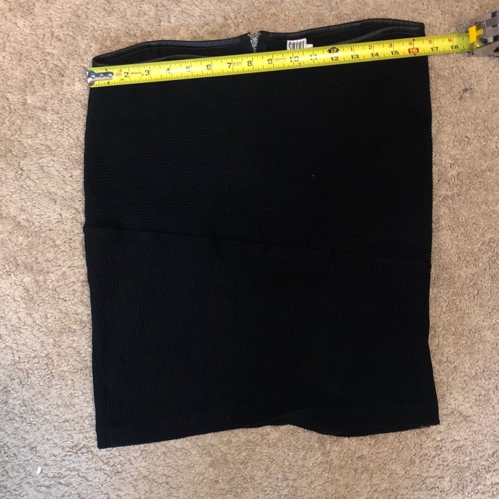 Saint Alfred Saint Tropez Black Ribbed Mini Skirt, Size Large Size 38" / US 16 / IT 52 - 2 Thumbnail
