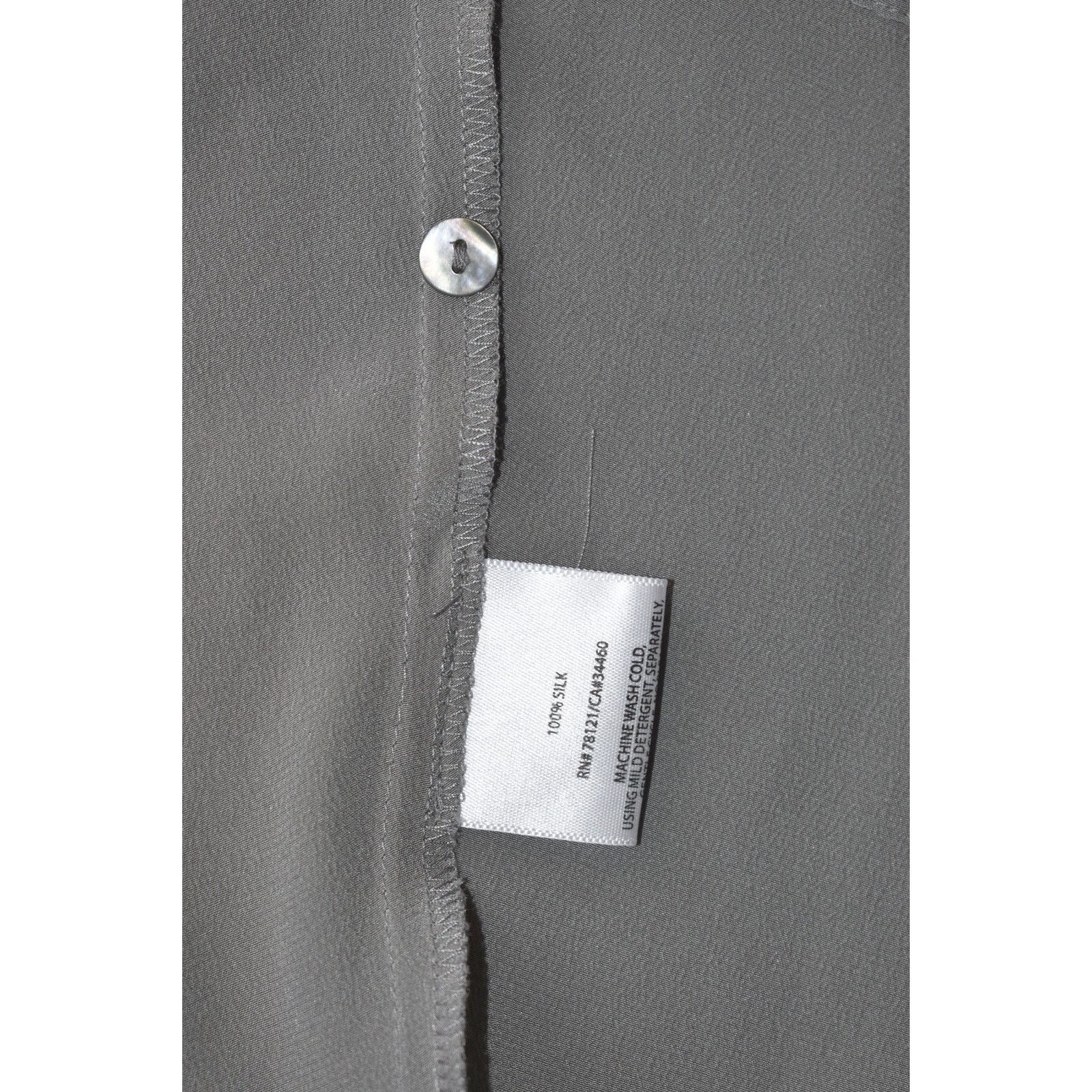Eileen Fisher EILEEN FISHER Crepe Silk Button Front Petite Blouse Top PM Size M / US 6-8 / IT 42-44 - 5 Thumbnail