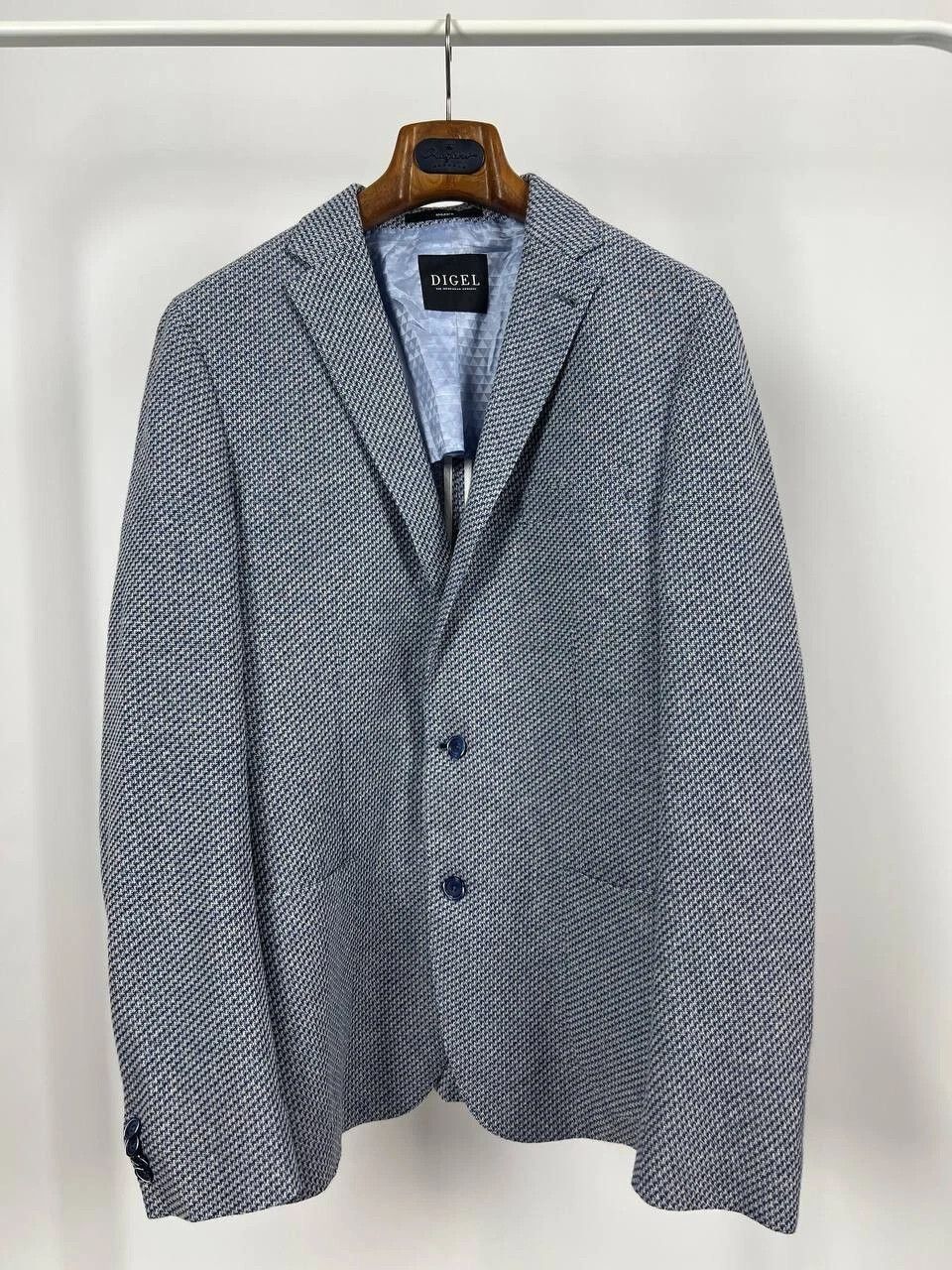 Other Digel Jersey Men's Half Lined Blue White Modern Fit Blazer Size 44L - 3 Thumbnail