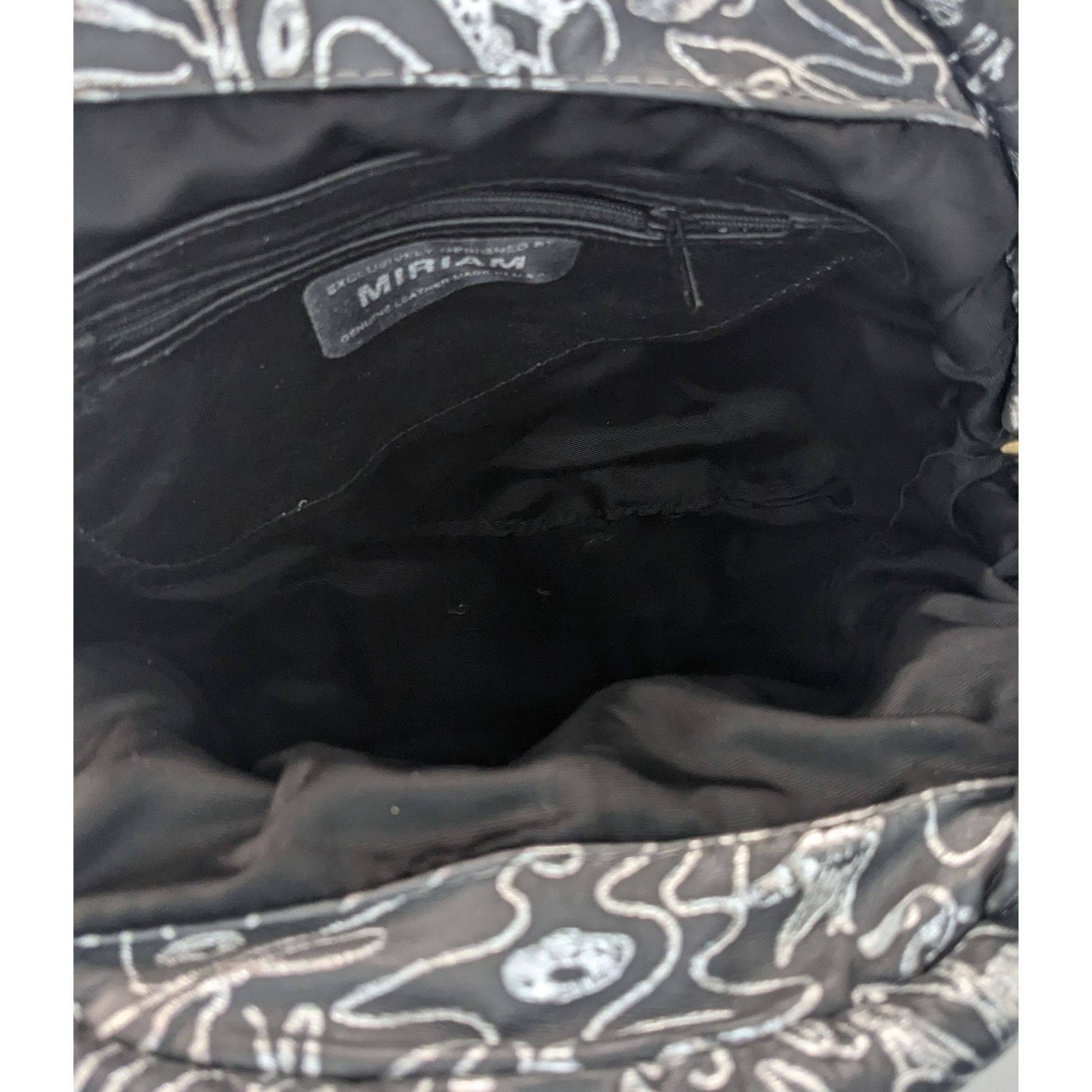 Other Vintage 90s Miriam Grey & Silver Abstract Pattern Genuine Le Size ONE SIZE - 7 Thumbnail