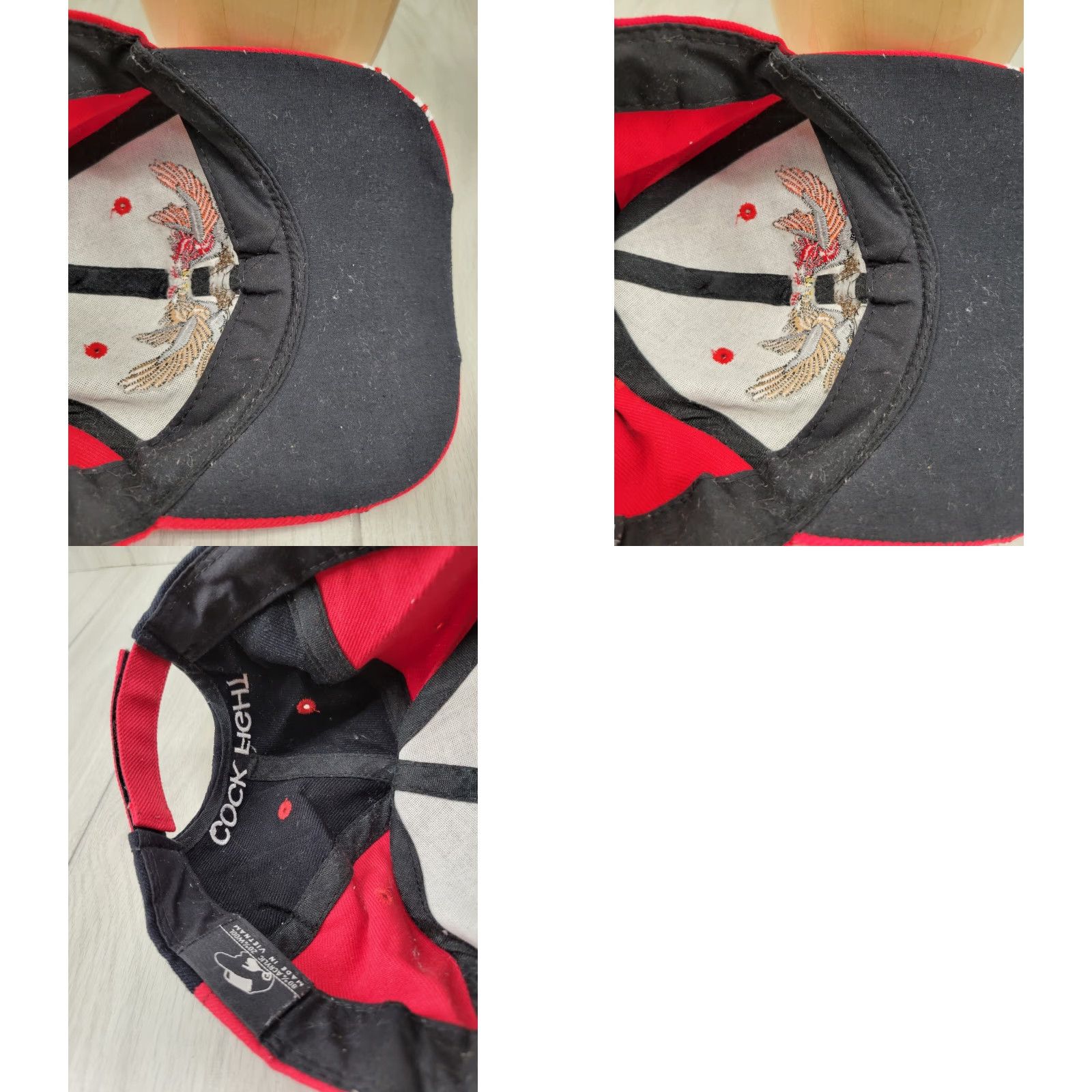Vintage VINTAGE Roosters Chickens Cock Cartoon Baseball Hat Cap Lid Black Red MLB Strapback Men Adjustable Size Black Mens Hats Size ONE SIZE - 8 Thumbnail
