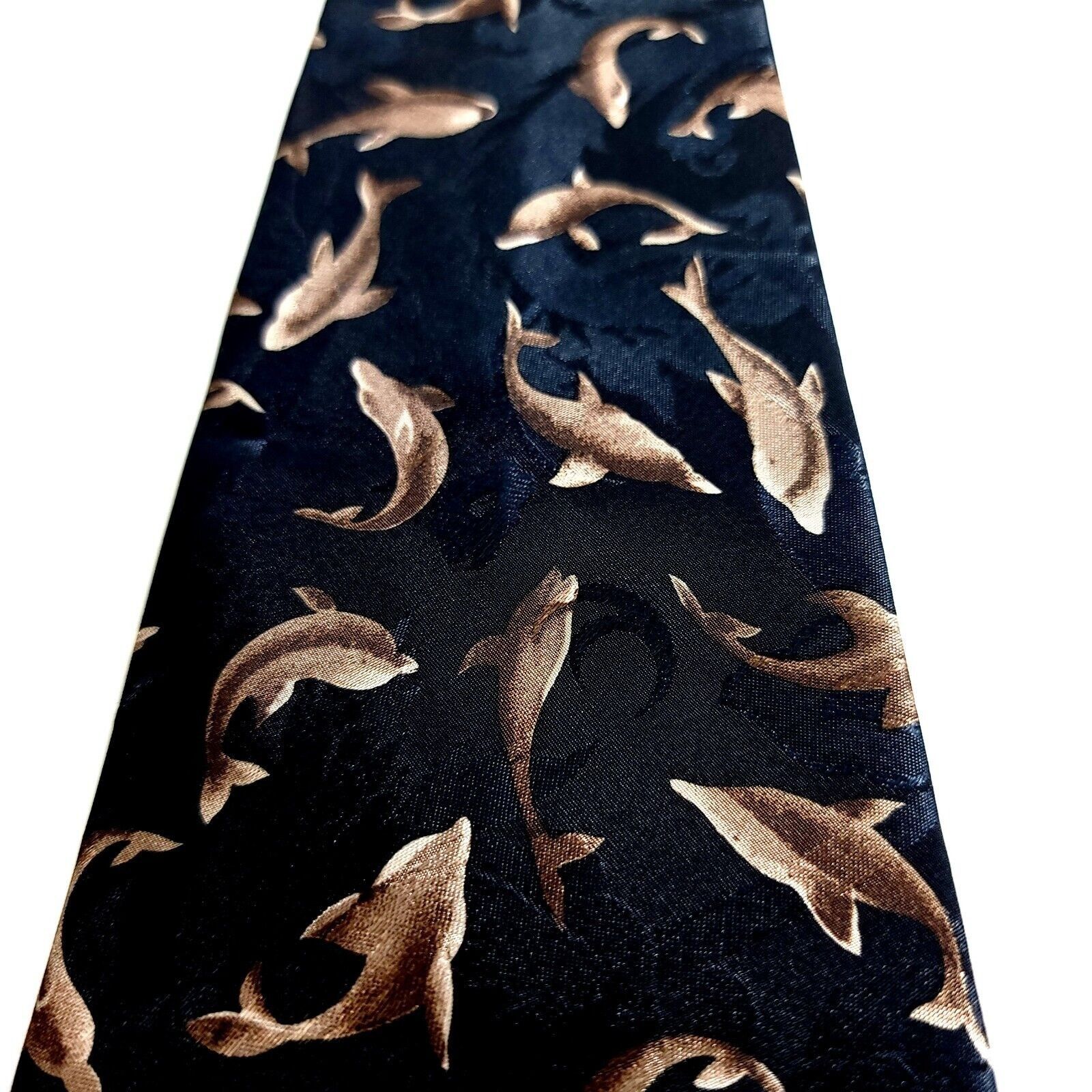 Designer Dino Romaro Dark Green Dolphin Jacquard Print Short Wide Sil Size ONE SIZE - 2 Thumbnail