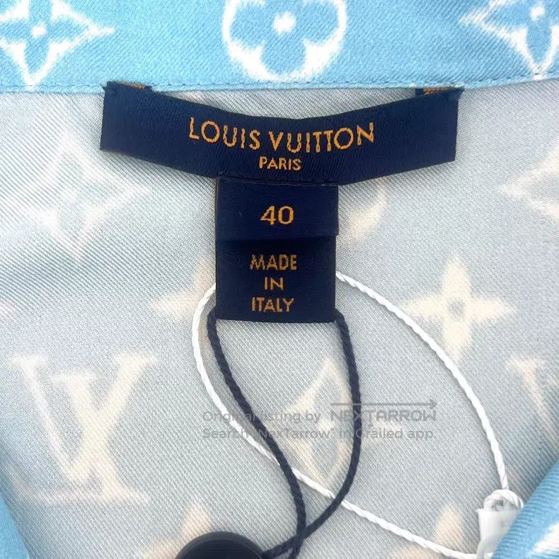 Louis Vuitton Louis Vuitton Blue logo presbyopic printed mulberry silk l Size S / US 4 / IT 40 - 5 Thumbnail