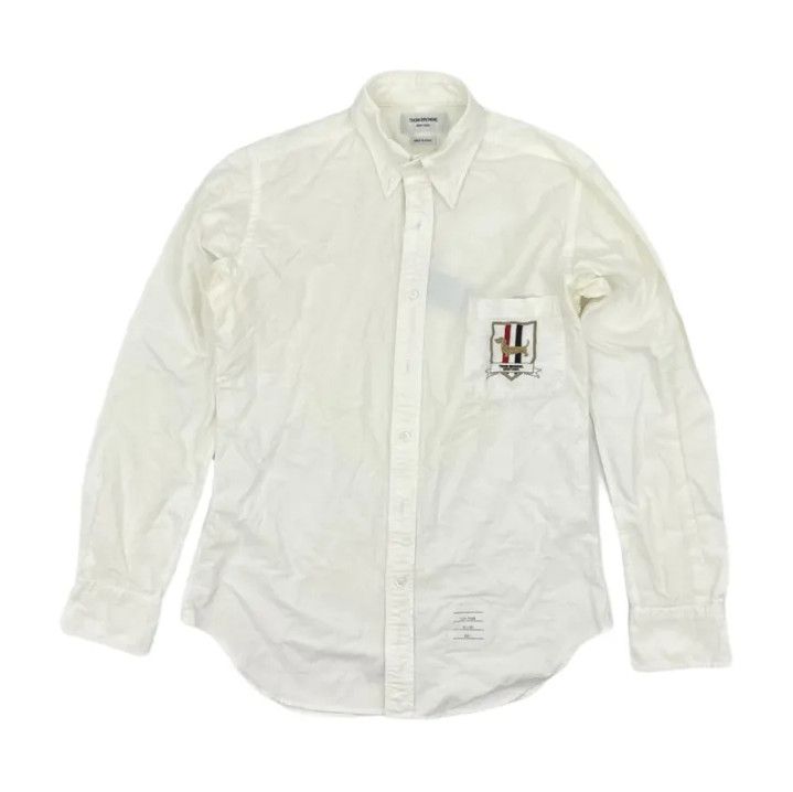 Thom Browne Thom Browne Classic White Long Sleeve Shirt Size US M / EU 48-50 / 2 - 1 Thumbnail