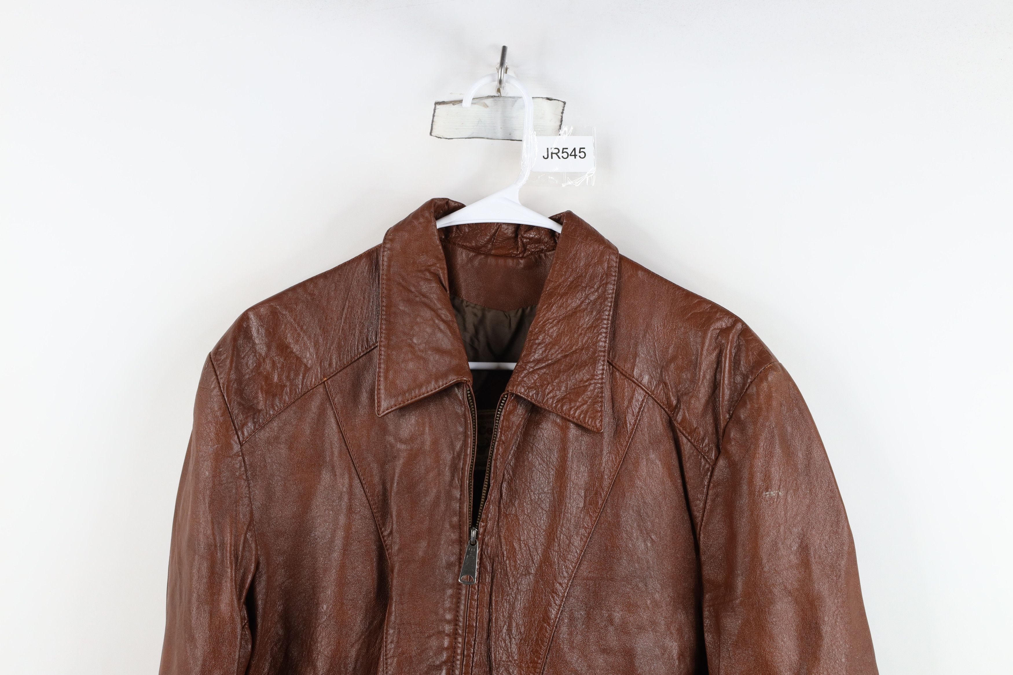 Vintage Vintage 60s 70s Streetwear Leather Full Zip Jacket Brown Size US XXL / EU 58 / 5 - 2 Thumbnail