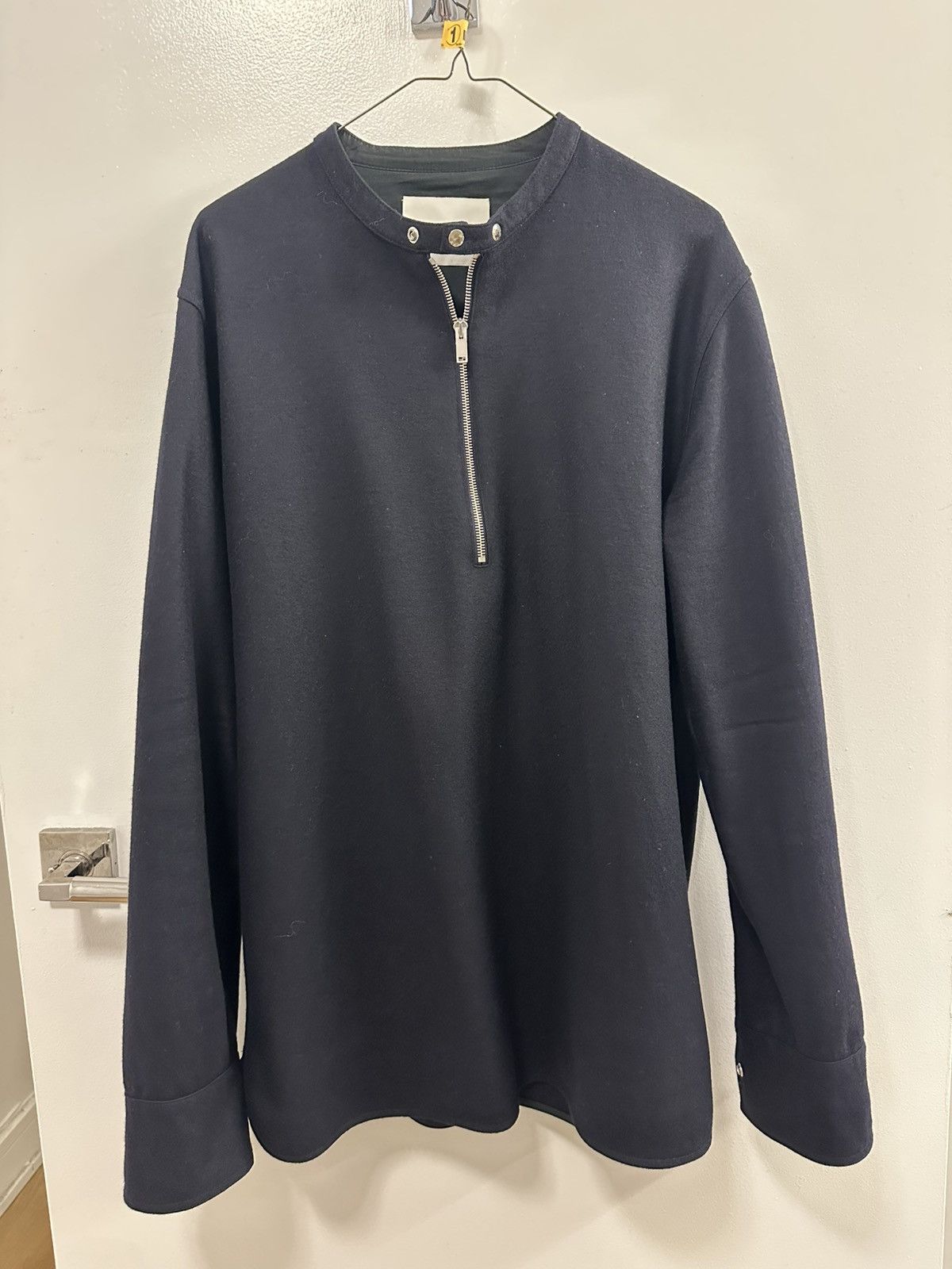 Jil Sander Jil sander navy wool shirt Size US L / EU 52-54 / 3 - 1 Thumbnail