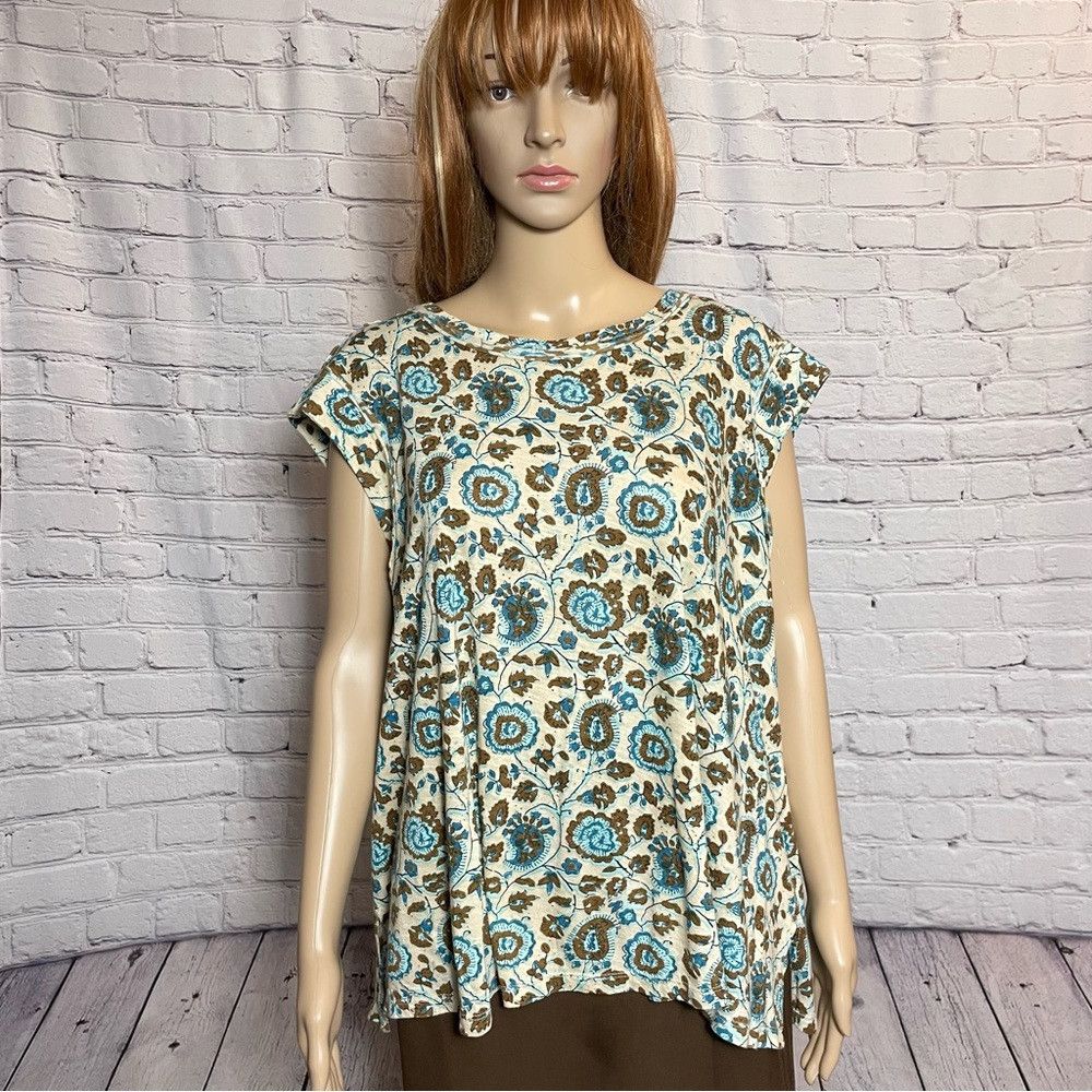 Other NWT New Rachel Roy Floral Cotton Blend T-Shirt Top Size L Size L / US 10 / IT 46 - 1 Thumbnail