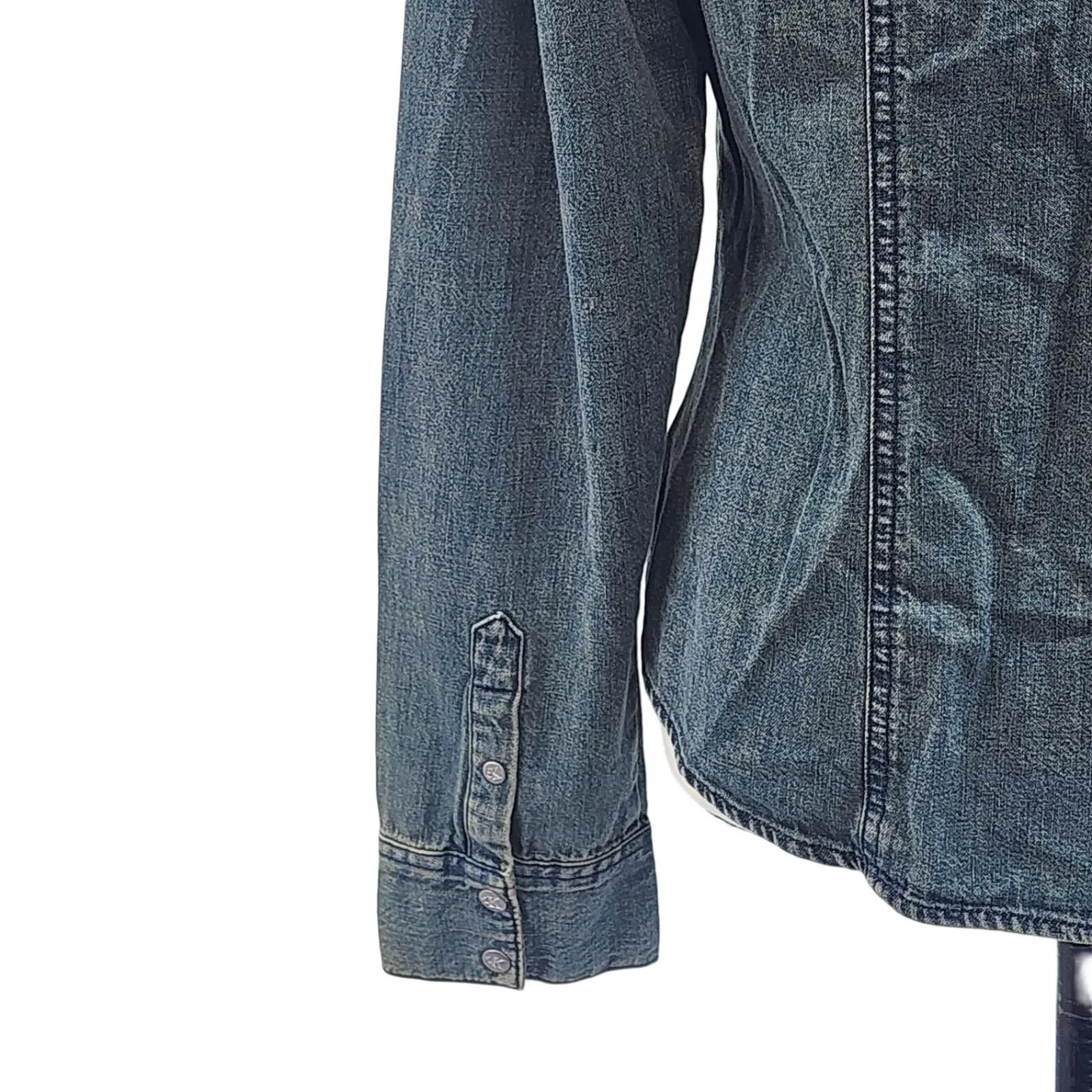 Calvin Klein Y2K Western Denim Button Down Shirt. L Size L / US 10 / IT 46 - 6 Thumbnail