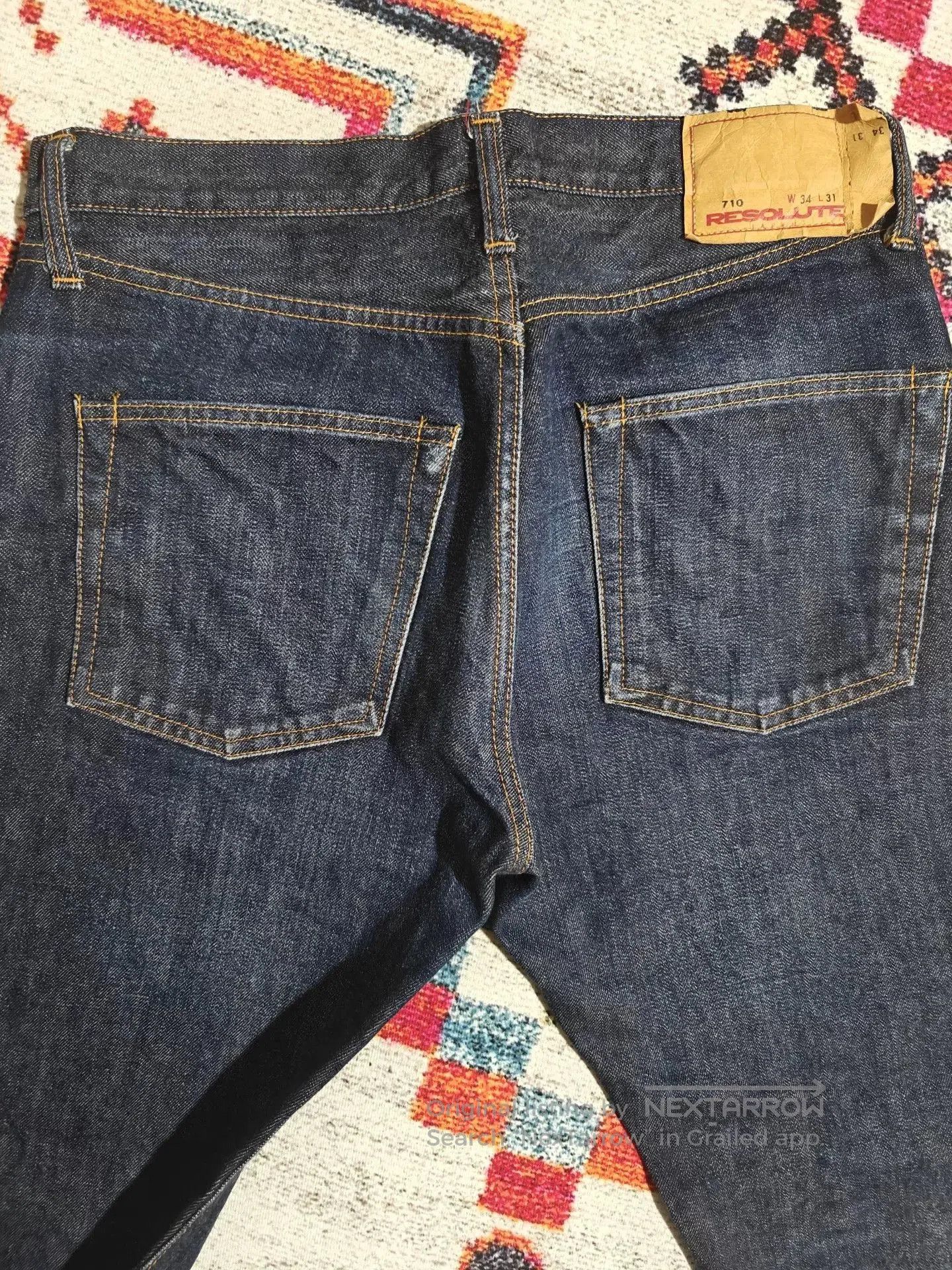RESOLUTE RESOLUTE 710 Retro Slim Straight Raw Denim Jeans. Size US 34 / EU 50 - 6 Thumbnail