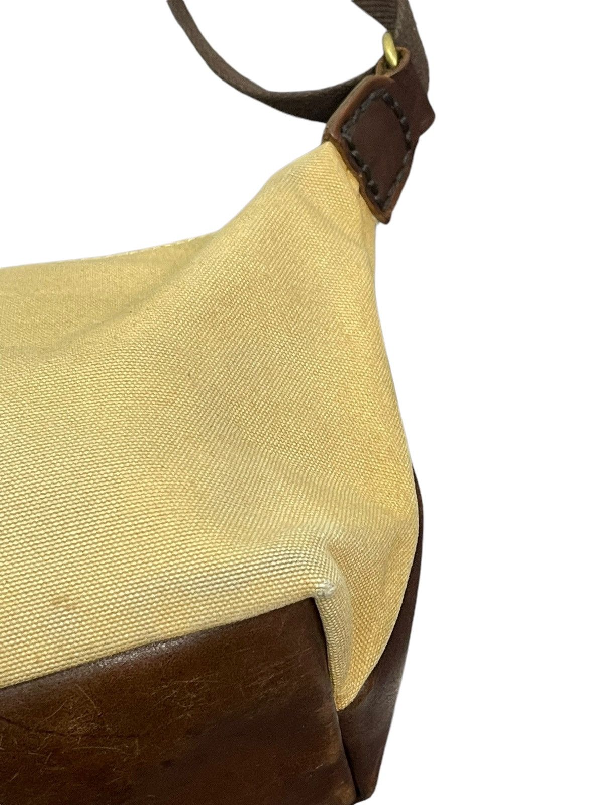 Japanese Brand Leather Patina Cotton Paquet Cross Body Bag 4🟩 Size ONE SIZE - 16 Thumbnail