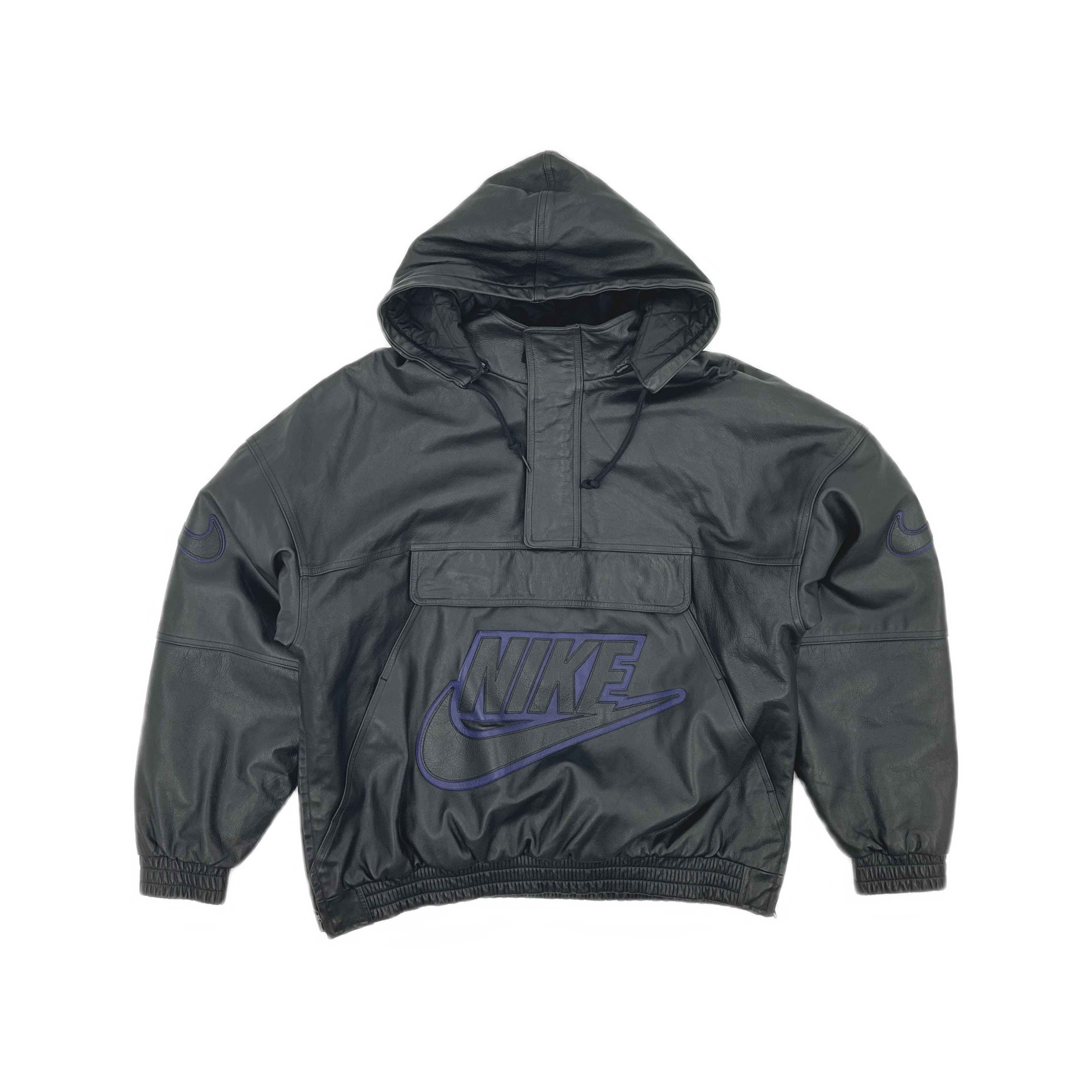 Nike × Supreme Supreme Nike Leather Anorak Jacket Black | Grailed