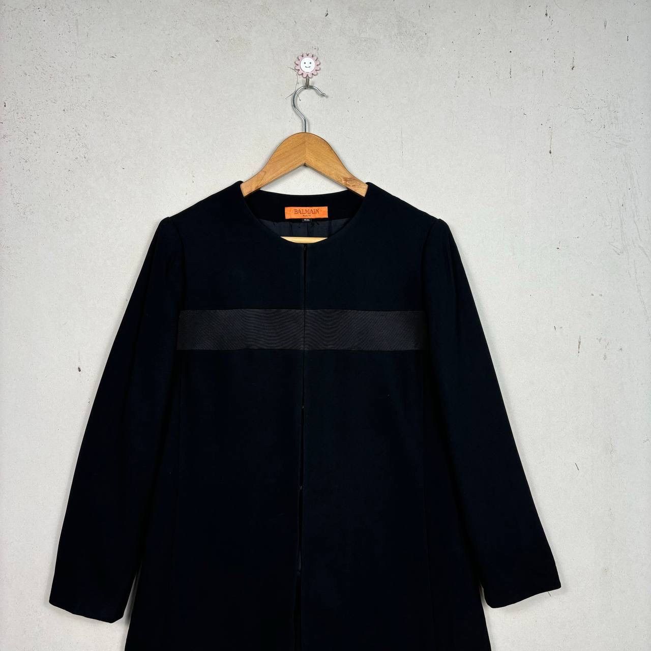 Balmain Balmain Paris Vintage Collarless Satin Band Jacket Black Size L / US 10 / IT 46 - 3 Thumbnail