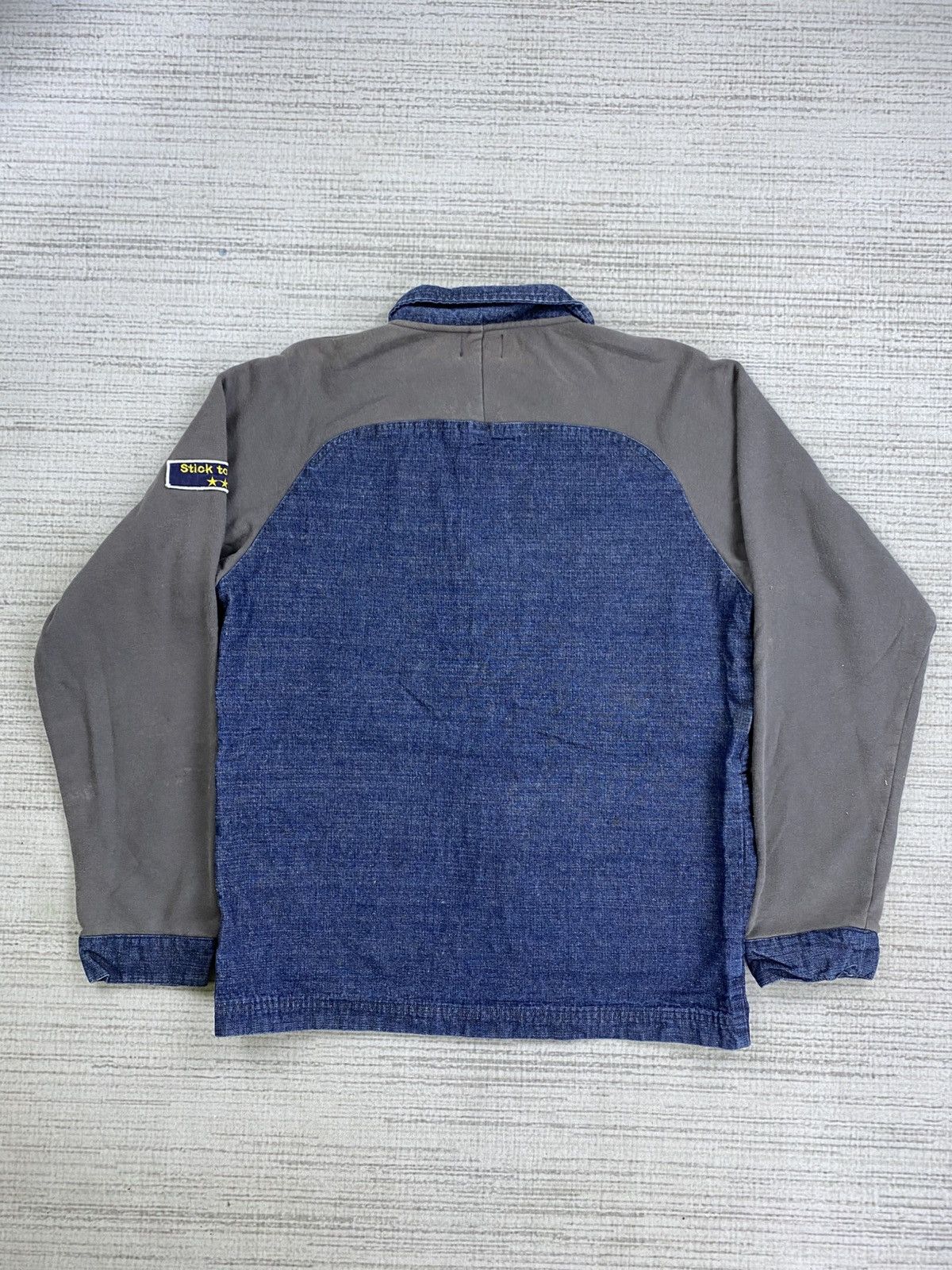 Japanese Brand × Vintage Vintage Stone Japan Brand Half Denim Patches Zipper Jacket Size US M / EU 48-50 / 2 - 2 Thumbnail