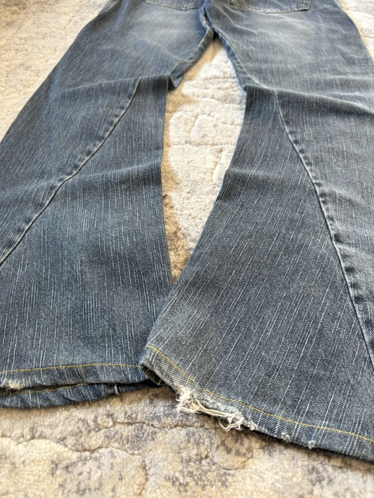 If Six Was Nine Slow Hand Jam 40 Paneled Asymmetrical Lace Up Flared Jeans Size US 32 / EU 48 - 18 Thumbnail