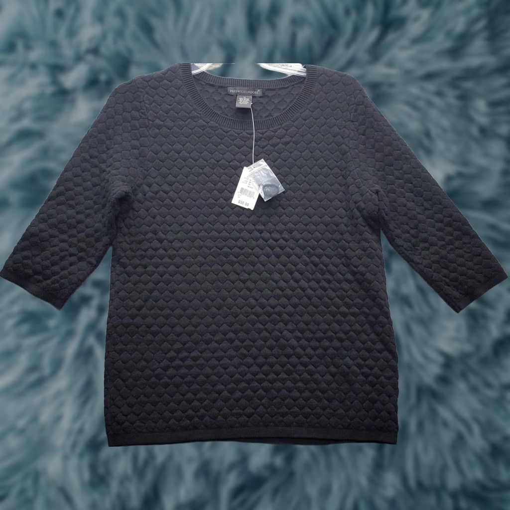 Vintage Preswick & Moore Sweater Womens Medium Black Round Neck Pullover 3/4 Sleeve Size M / US 6-8 / IT 42-44 - 1 Thumbnail