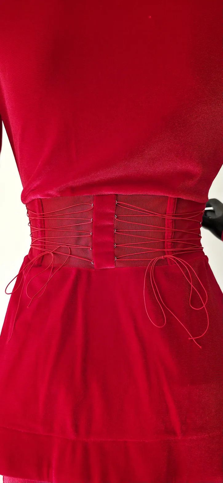 Other Corset Jacket + Flare Pants | Red | Size S Size S / US 4 / IT 40 - 5 Thumbnail