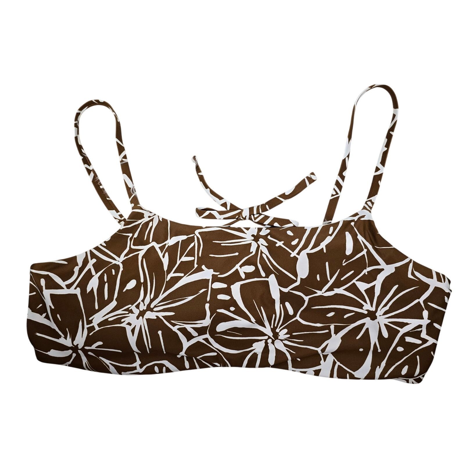Madewell MADEWELL Plus Tie-Back Bikini Top in Abstract Flora Size 4X Size ONE SIZE - 5 Thumbnail
