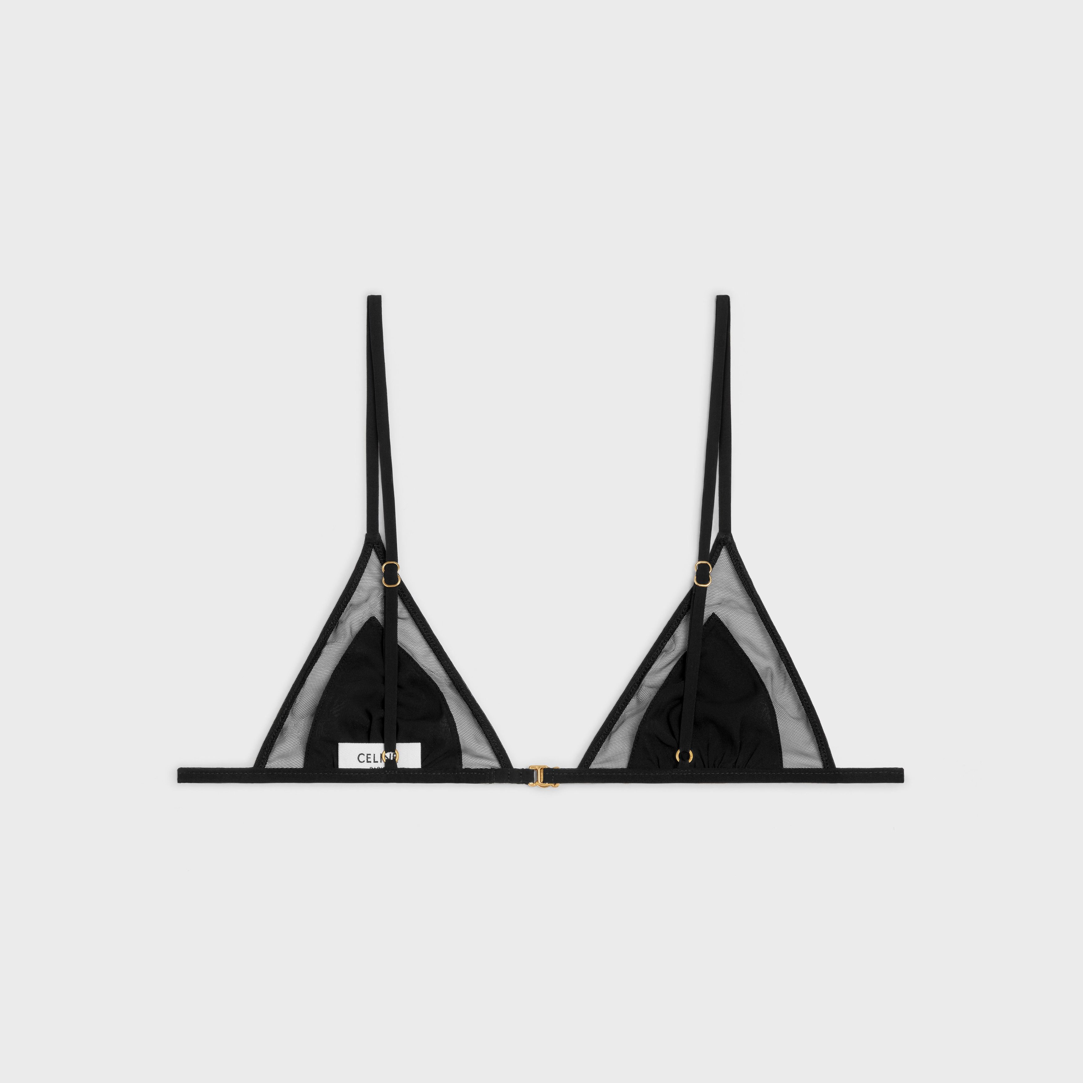 Celine o1w1db11124 Size: M / Silk Georgette Triangle Bra in Black Size ONE SIZE - 2 Thumbnail