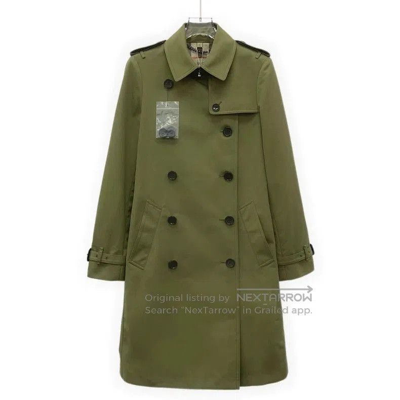 Burberry Green Trench Coat with Belt.